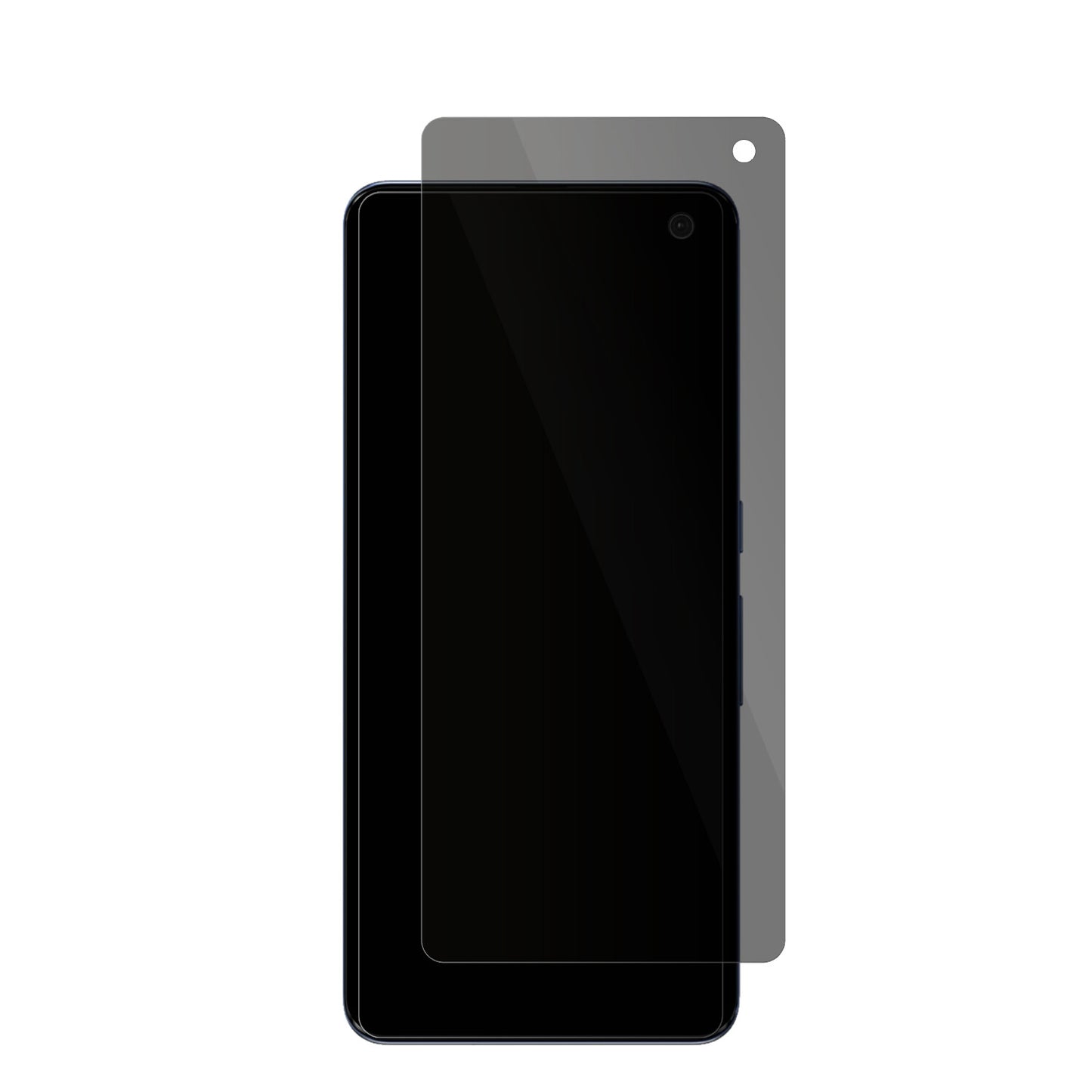 FujitsuArrows 5G F-51A mit aufgebrachter dipos Flex Schutzfolie, die seitliche Einblicke blockiert