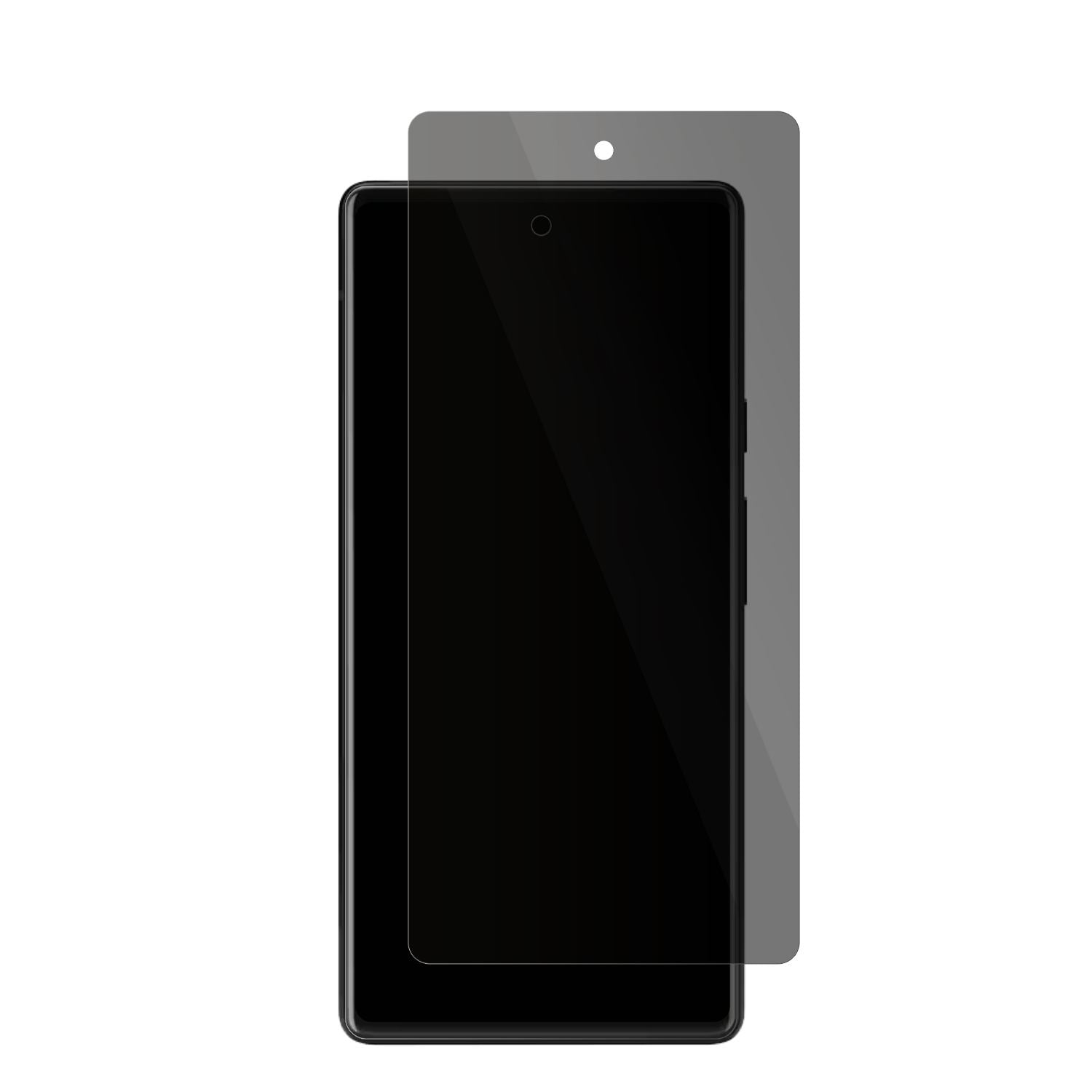 GooglePixel 6 Pro mit aufgebrachter dipos Flex Schutzfolie, die seitliche Einblicke blockiert