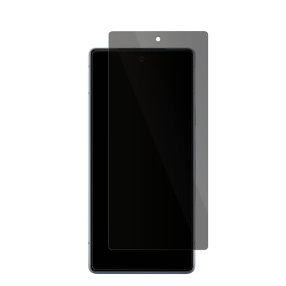 GooglePixel 7a mit aufgebrachter dipos Flex Schutzfolie, die seitliche Einblicke blockiert