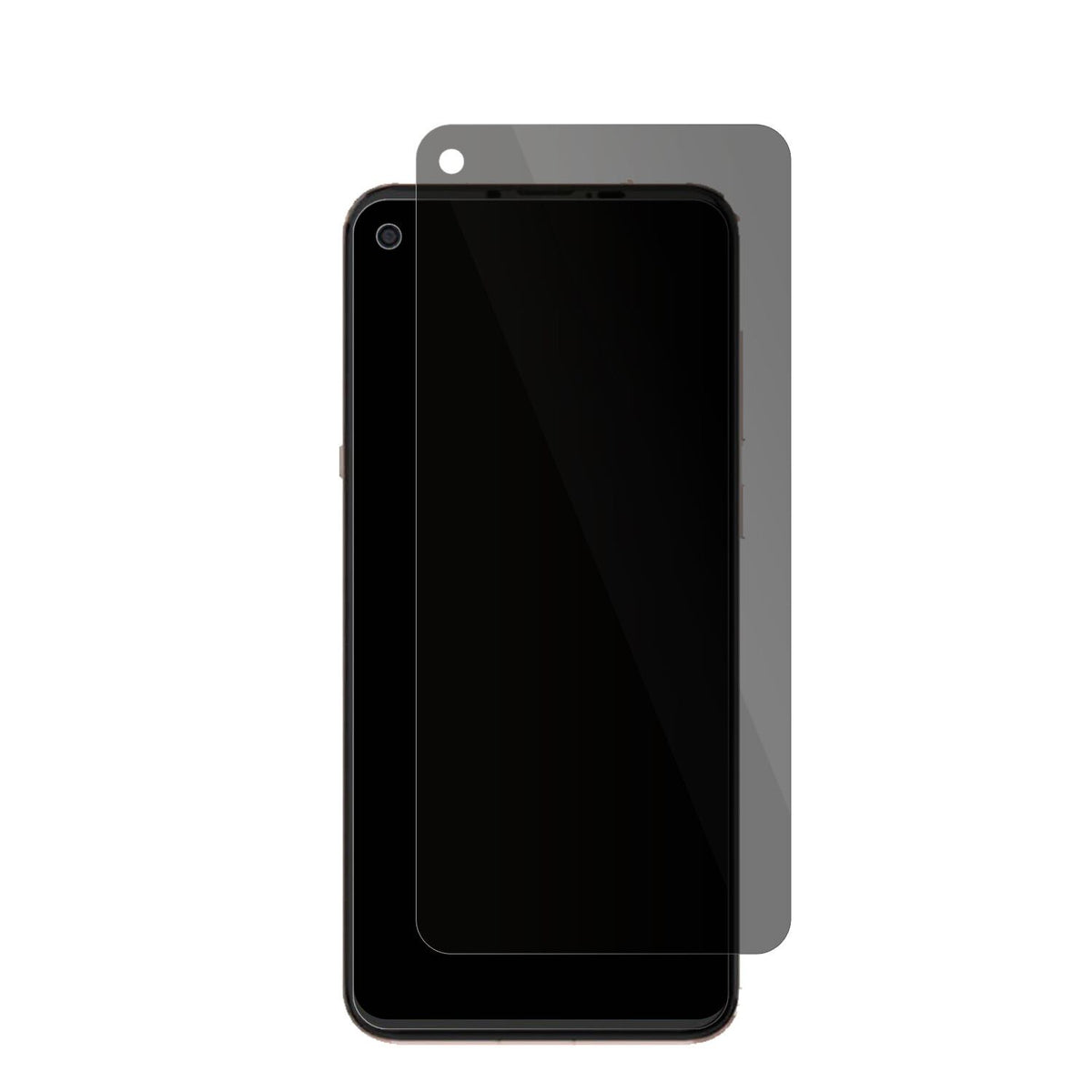 HisenseU30 mit aufgebrachter dipos Flex Schutzfolie, die seitliche Einblicke blockiert