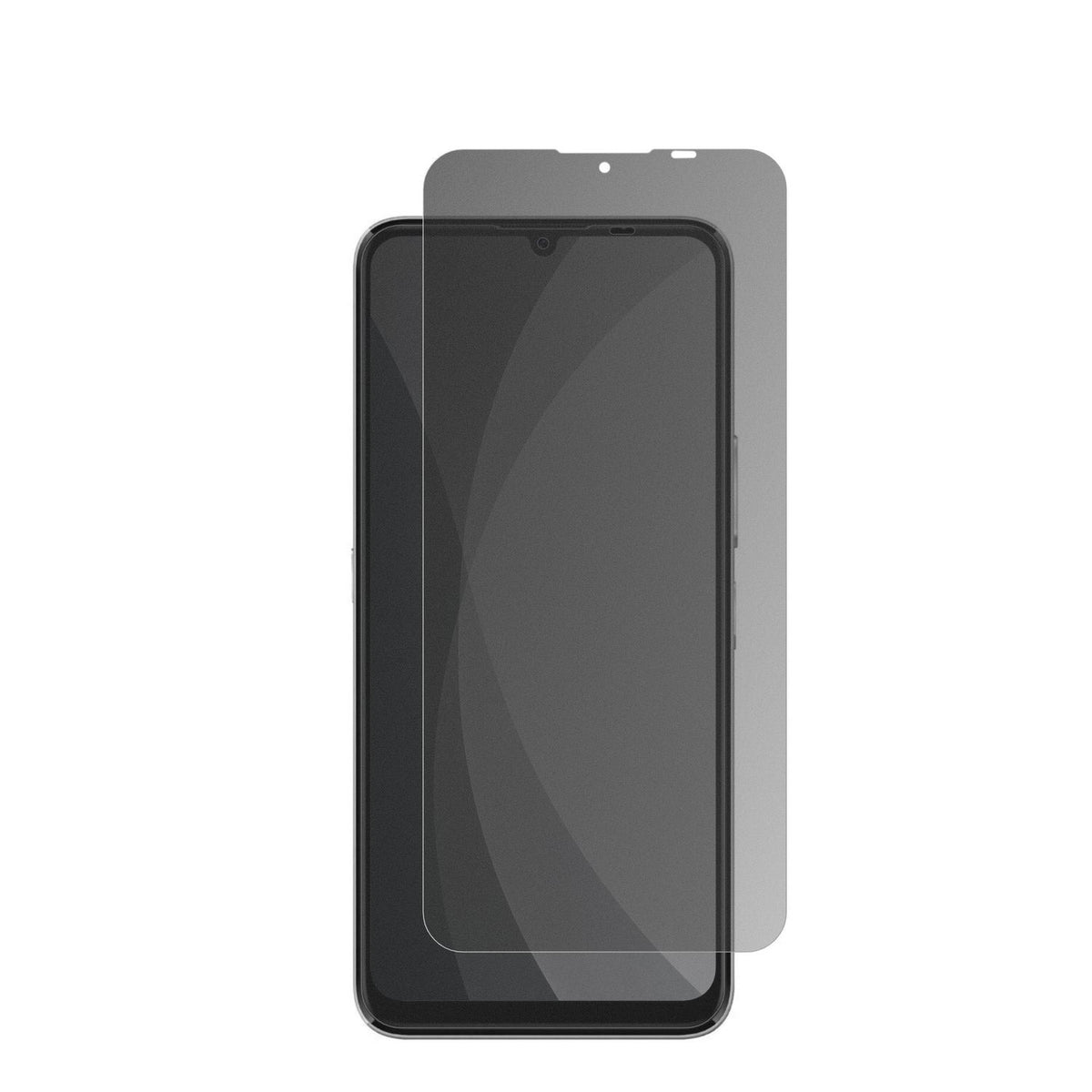 HonorChoice T10 mit aufgebrachter dipos Flex Schutzfolie, die seitliche Einblicke blockiert