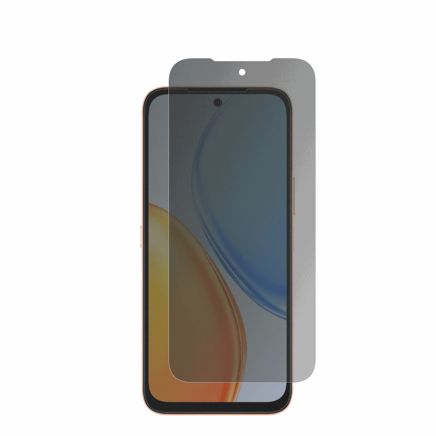 HonorX7e mit aufgebrachter dipos Flex Schutzfolie, die seitliche Einblicke blockiert