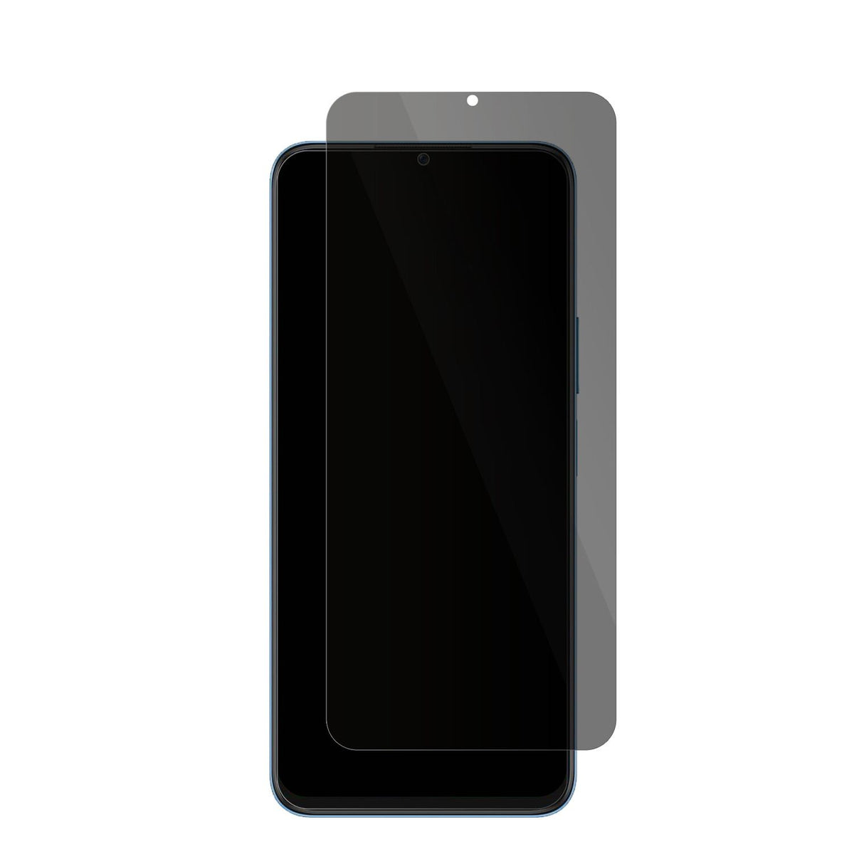 HonorX8 5G mit aufgebrachter dipos Flex Schutzfolie, die seitliche Einblicke blockiert