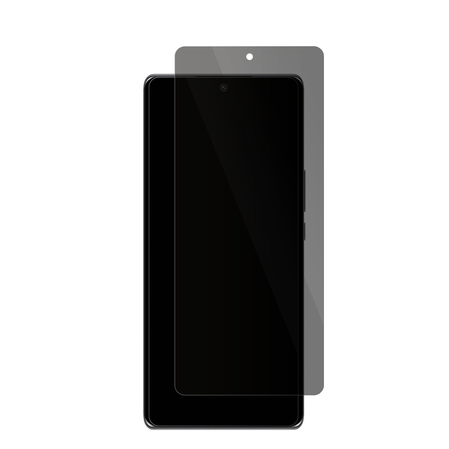 HonorX9a mit aufgebrachter dipos Flex Schutzfolie, die seitliche Einblicke blockiert
