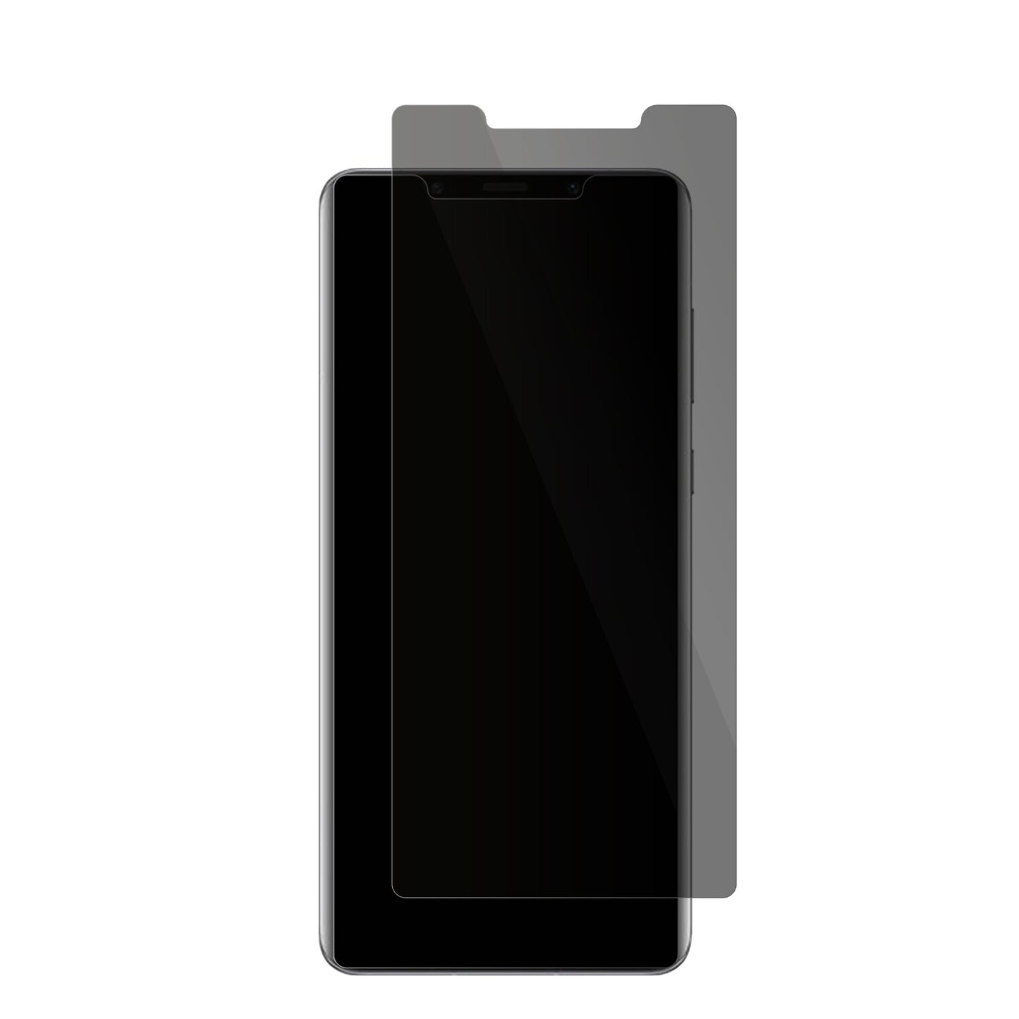 HuaweiMate 50 RS Porsche Design mit aufgebrachter dipos Flex Schutzfolie, die seitliche Einblicke blockiert