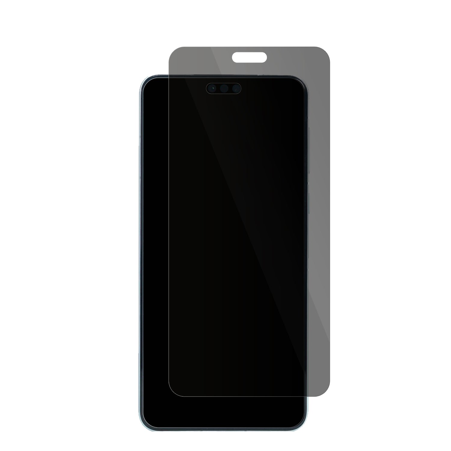 HuaweiMate 60 Pro mit aufgebrachter dipos Flex Schutzfolie, die seitliche Einblicke blockiert