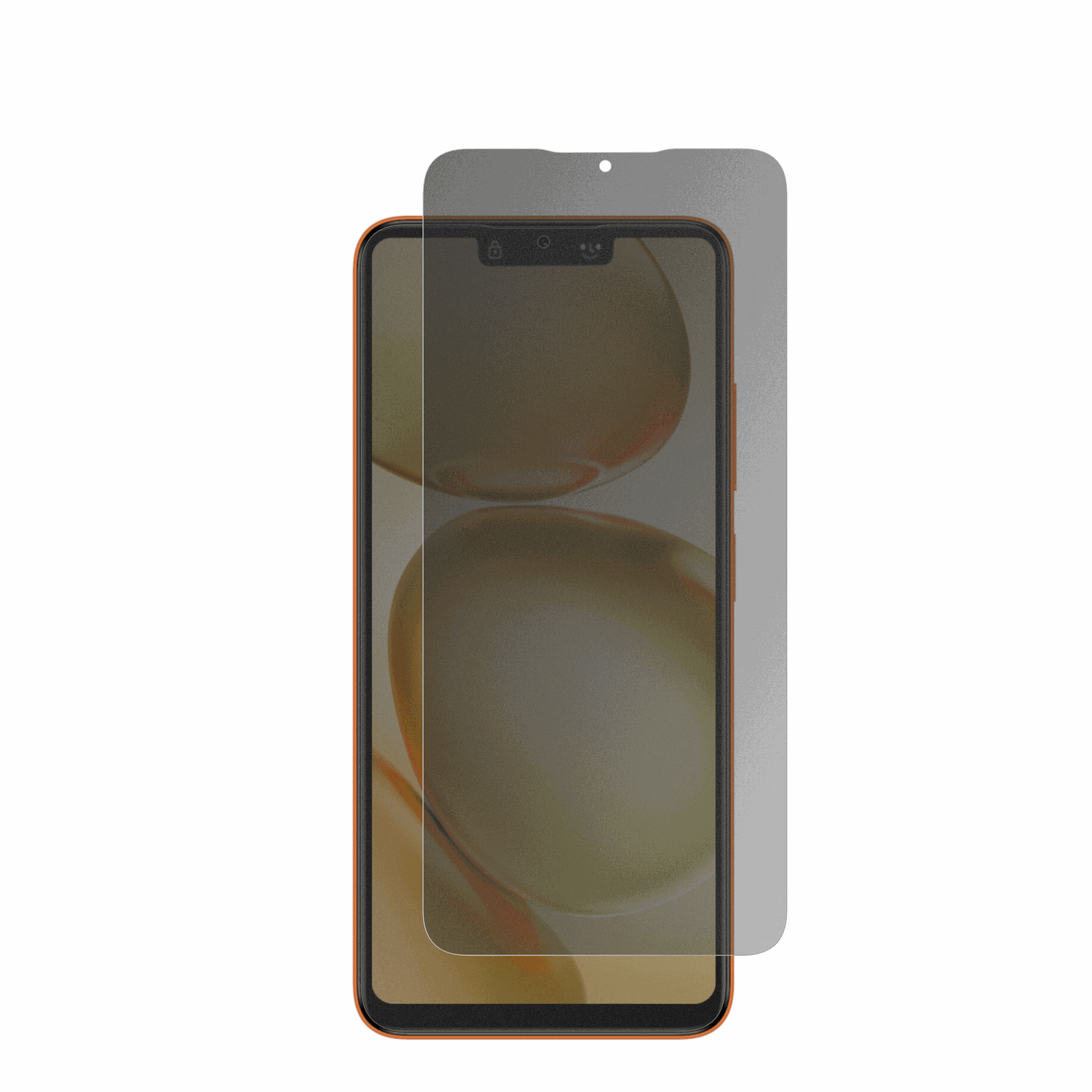 ItelA100 Pro mit aufgebrachter dipos Flex Schutzfolie, die seitliche Einblicke blockiert