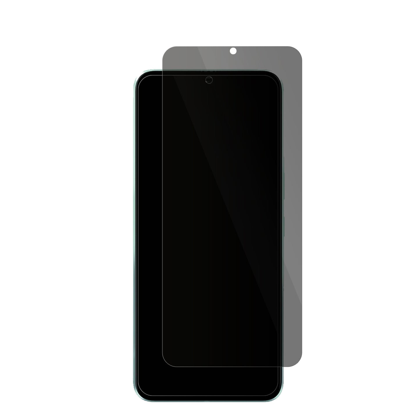 ItelVision 3 Plus mit aufgebrachter dipos Flex Schutzfolie, die seitliche Einblicke blockiert