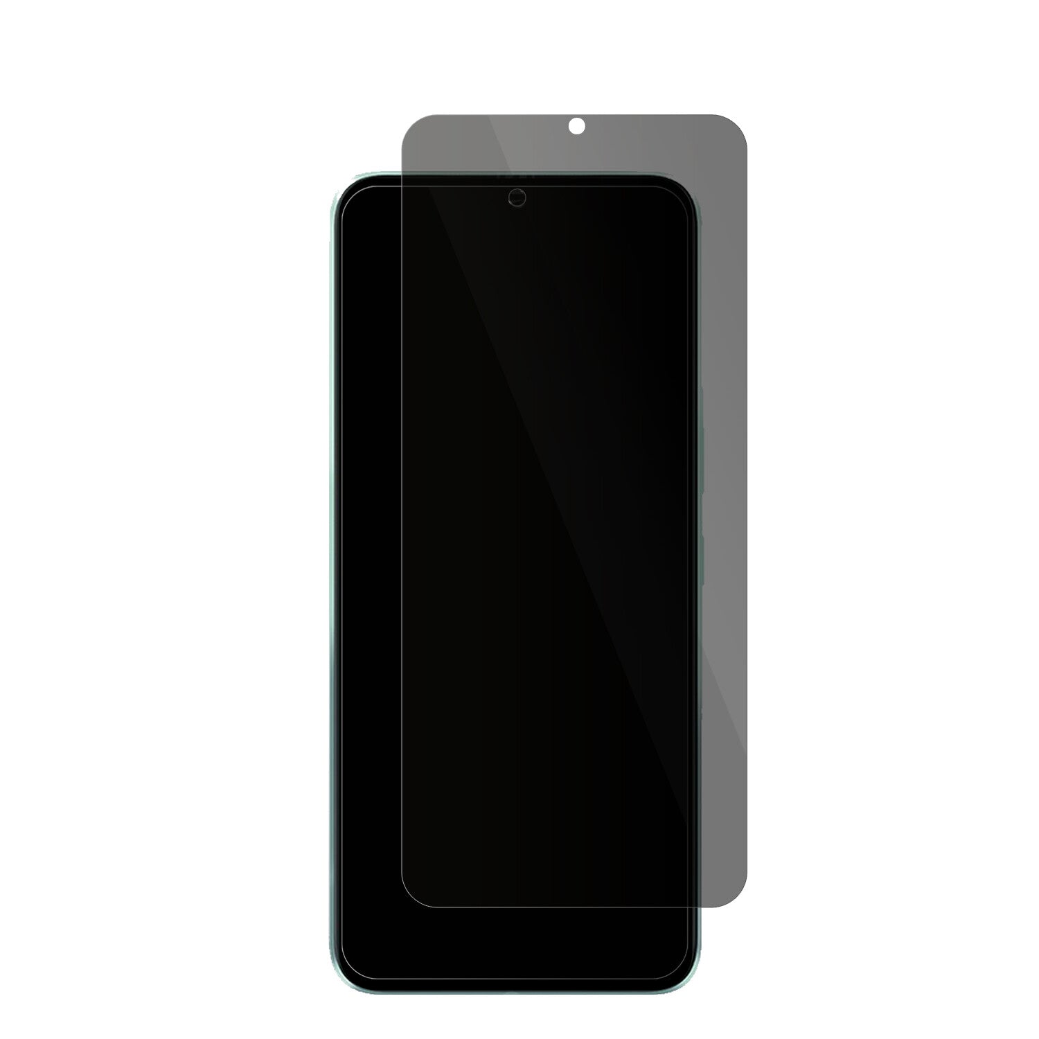 ItelVision 3 Plus mit aufgebrachter dipos Flex Schutzfolie, die seitliche Einblicke blockiert