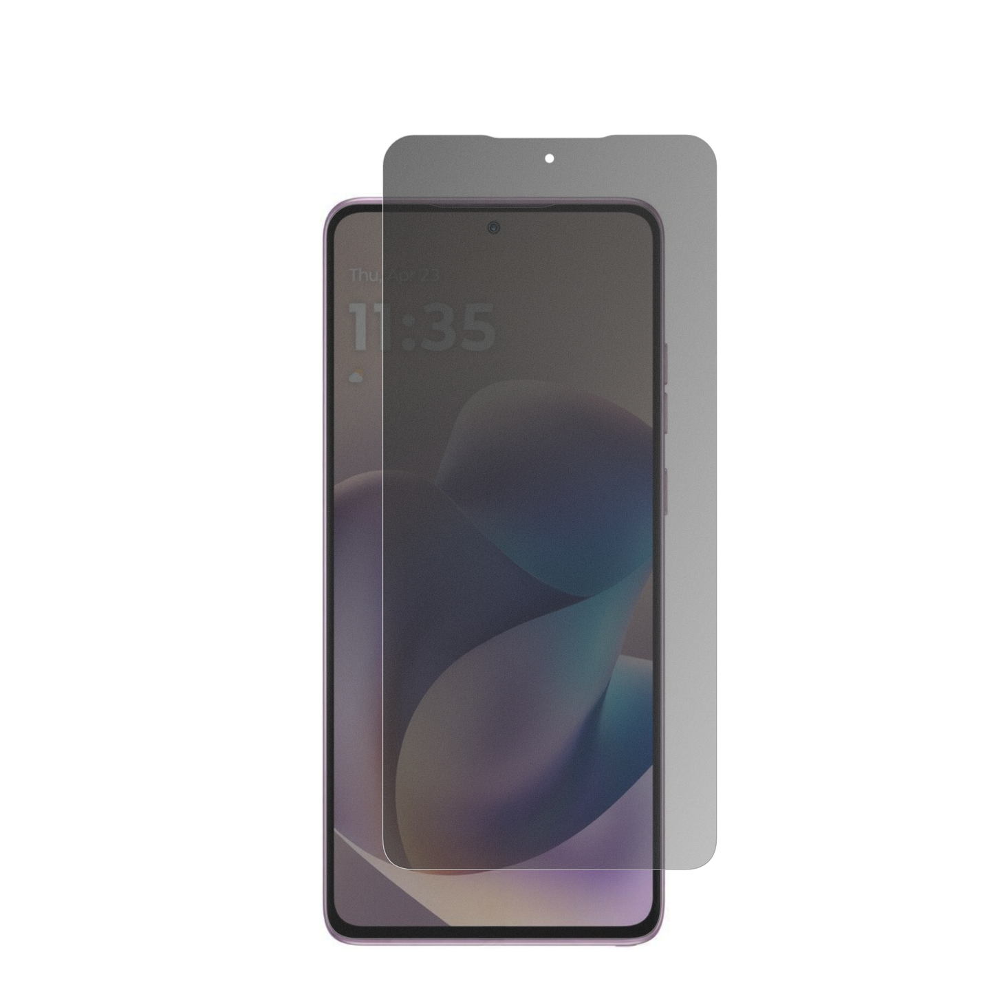 MotorolaMoto G Stylus 5G 2026 mit aufgebrachter dipos Flex Schutzfolie, die seitliche Einblicke blockiert