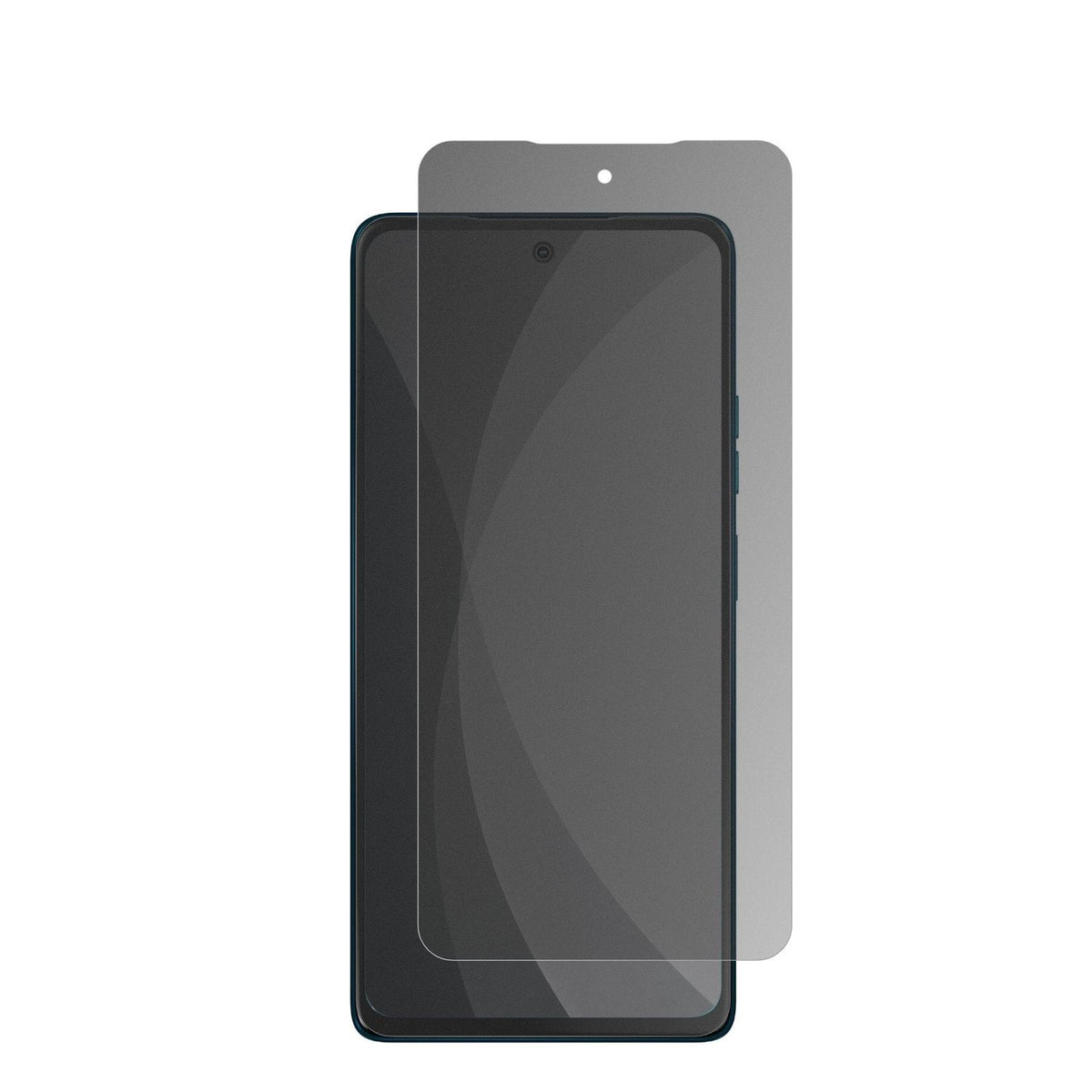 MotorolaMoto G75 5G mit aufgebrachter dipos Flex Schutzfolie, die seitliche Einblicke blockiert