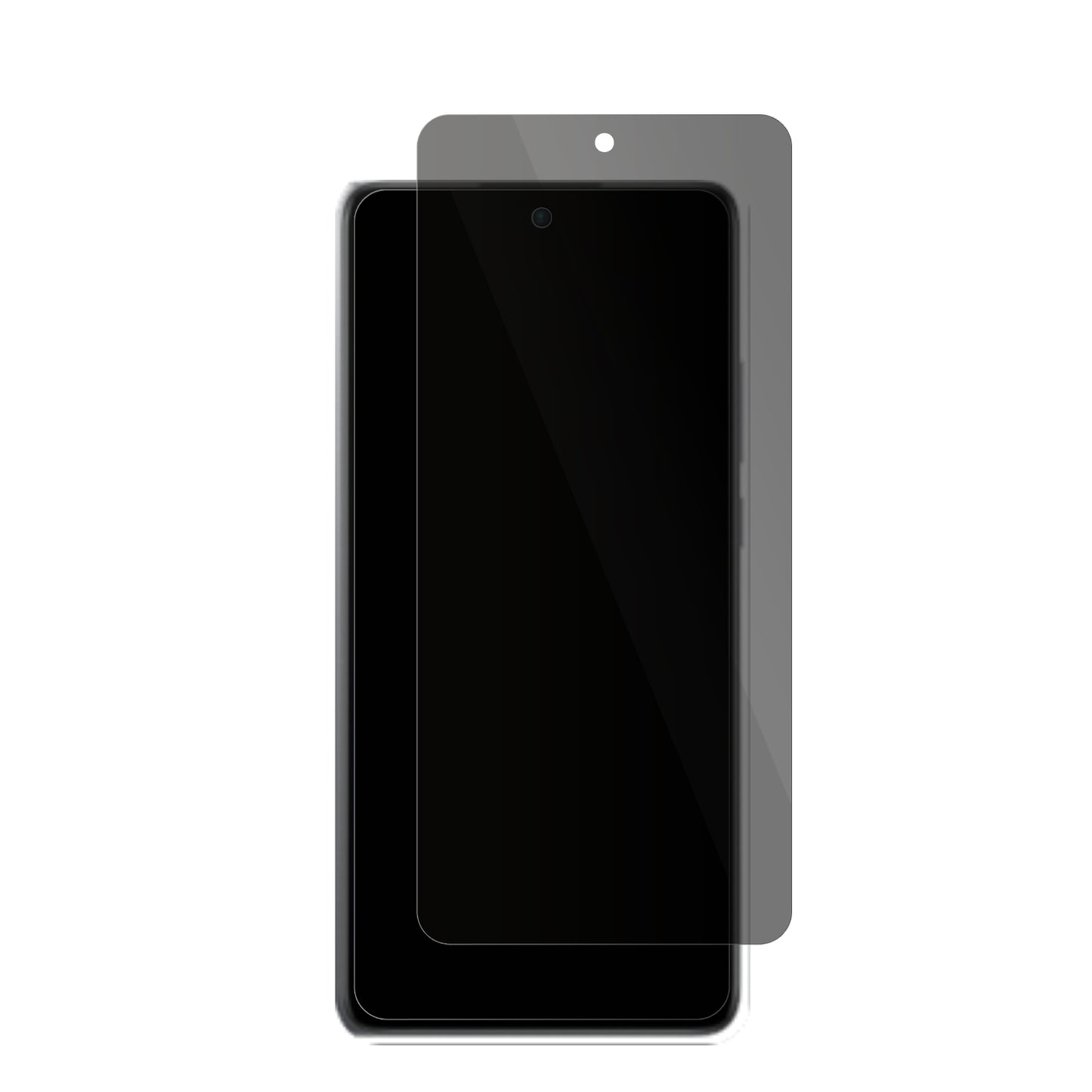 OnePlusNord CE4 Lite mit aufgebrachter dipos Flex Schutzfolie, die seitliche Einblicke blockiert