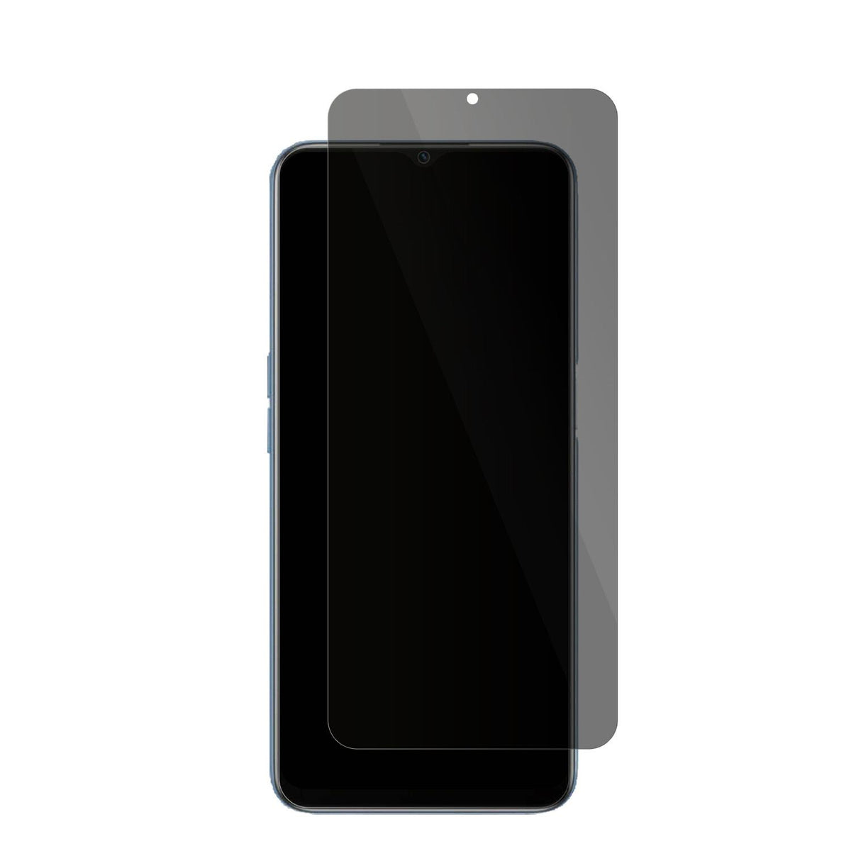 OppoA16 mit aufgebrachter dipos Flex Schutzfolie, die seitliche Einblicke blockiert