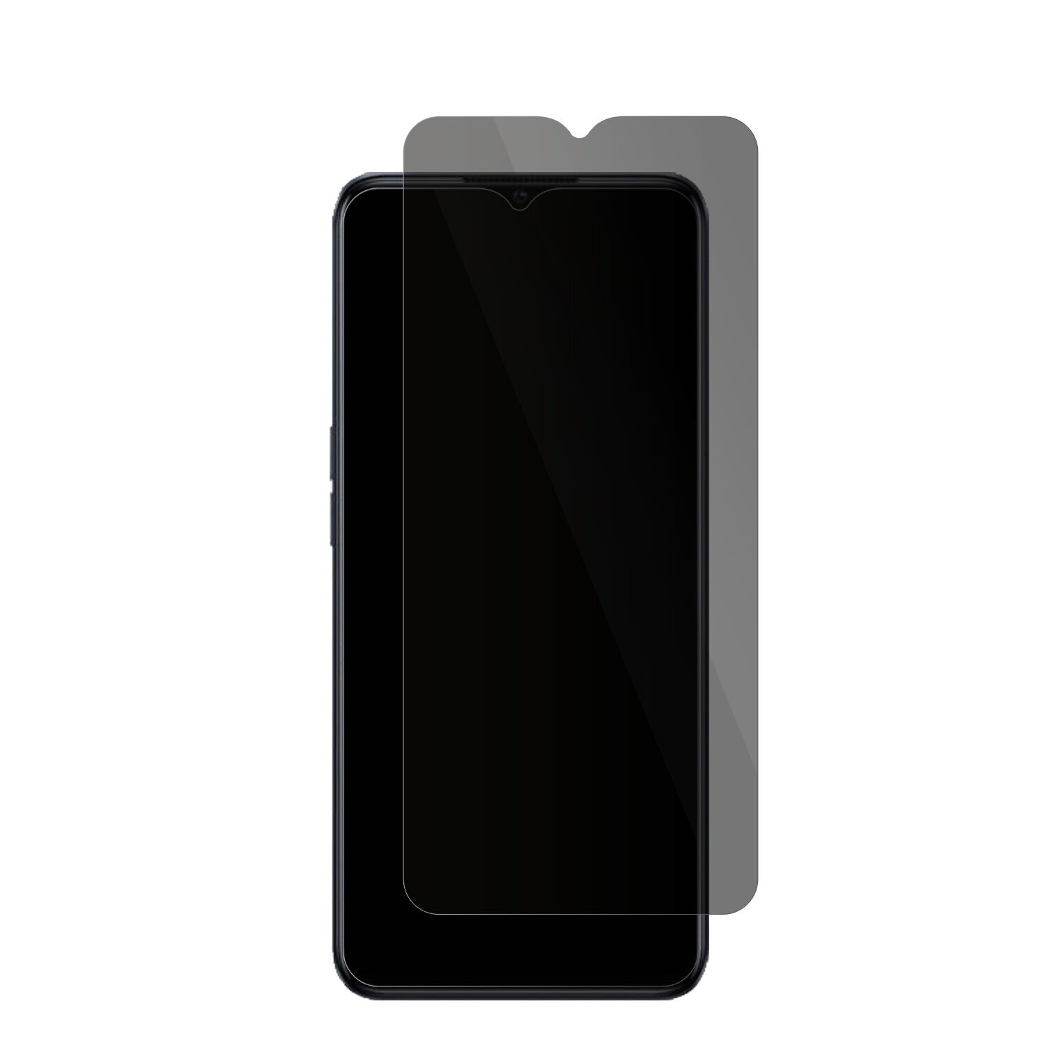OppoA77 5G mit aufgebrachter dipos Flex Schutzfolie, die seitliche Einblicke blockiert