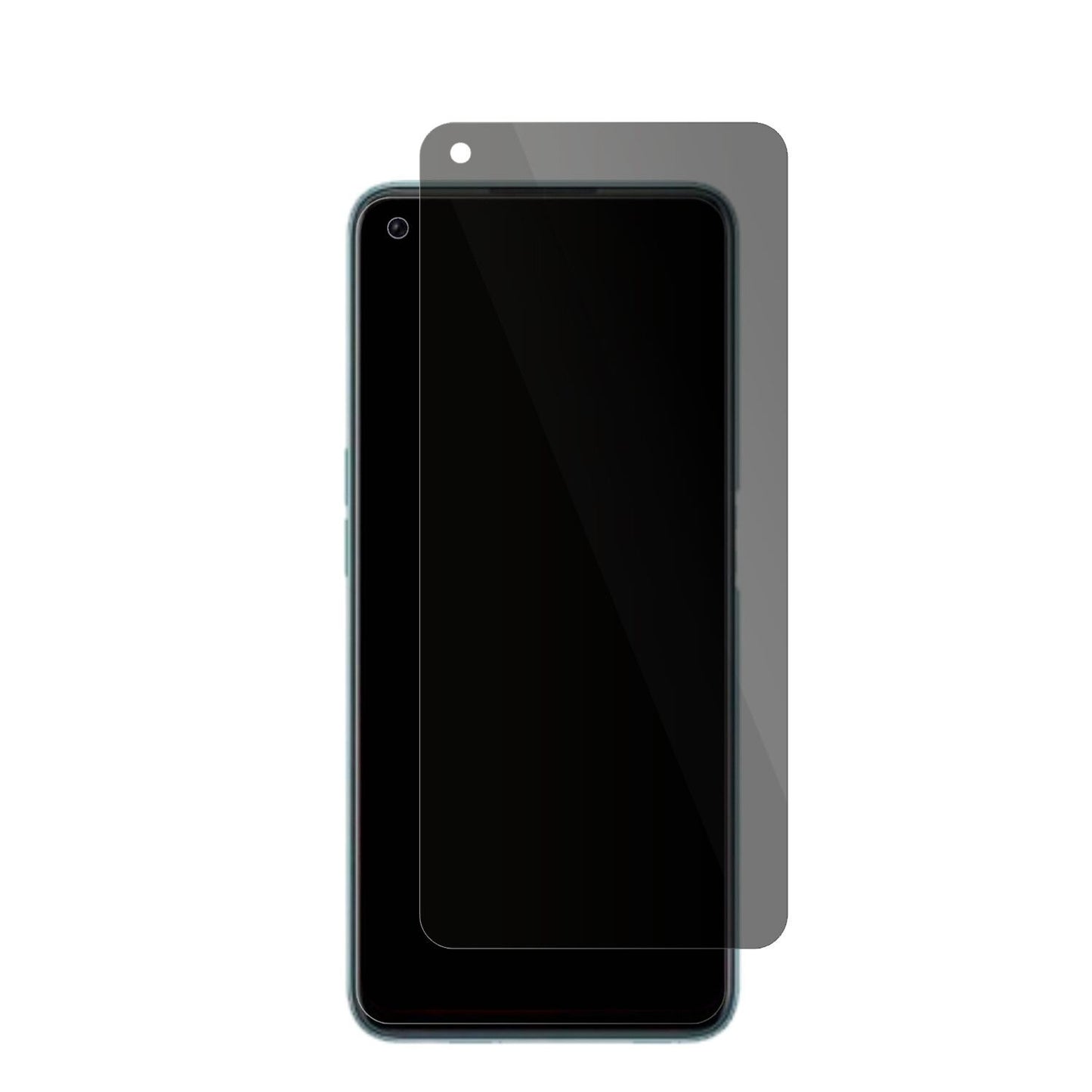 OPPOA96 Global mit aufgebrachter dipos Flex Schutzfolie, die seitliche Einblicke blockiert