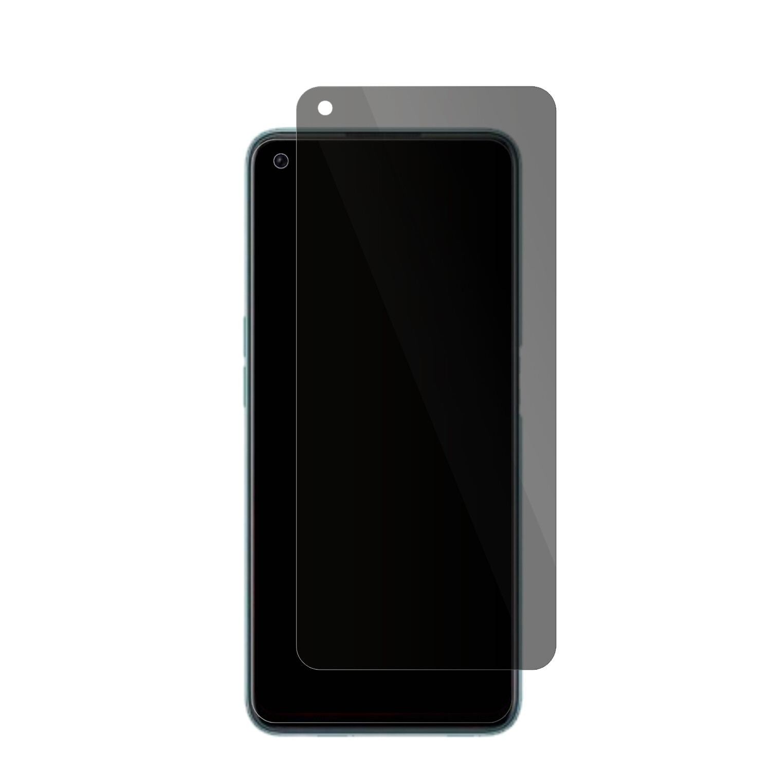 OPPOA96 Global mit aufgebrachter dipos Flex Schutzfolie, die seitliche Einblicke blockiert