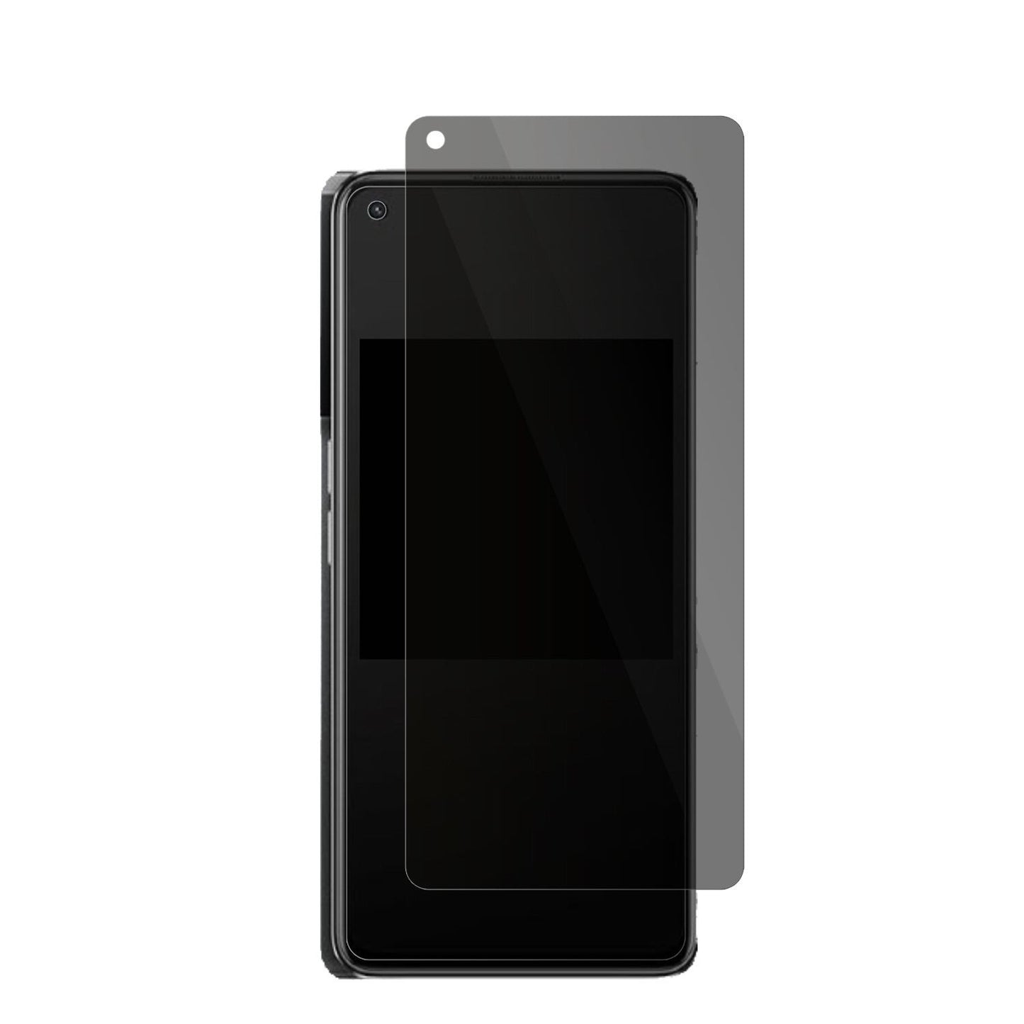 OppoK10 Pro 5G mit aufgebrachter dipos Flex Schutzfolie, die seitliche Einblicke blockiert