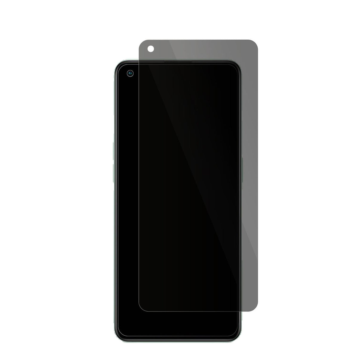 OppoReno 8 Lite mit aufgebrachter dipos Flex Schutzfolie, die seitliche Einblicke blockiert