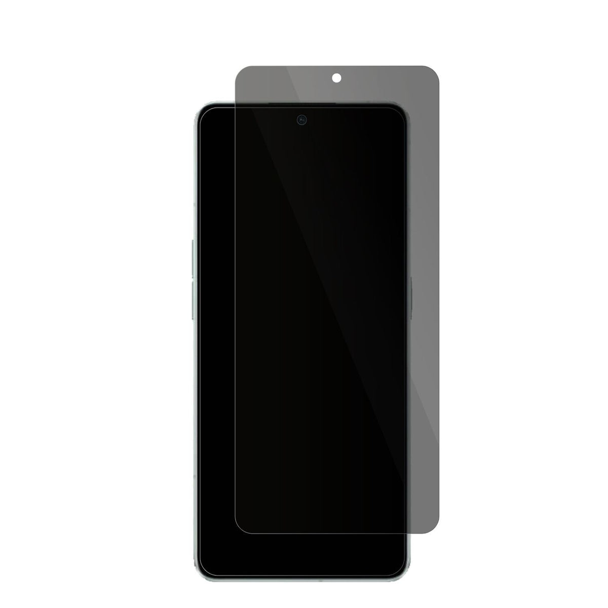 OppoReno 8 Pro Plus mit aufgebrachter dipos Flex Schutzfolie, die seitliche Einblicke blockiert