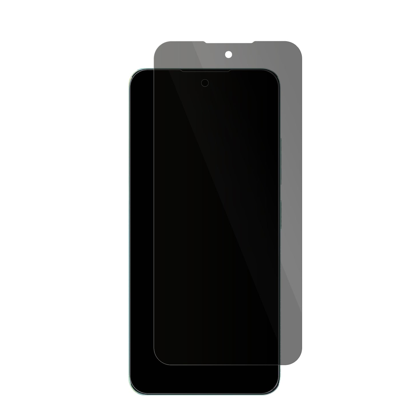 OukitelC58 Pro mit aufgebrachter dipos Flex Schutzfolie, die seitliche Einblicke blockiert