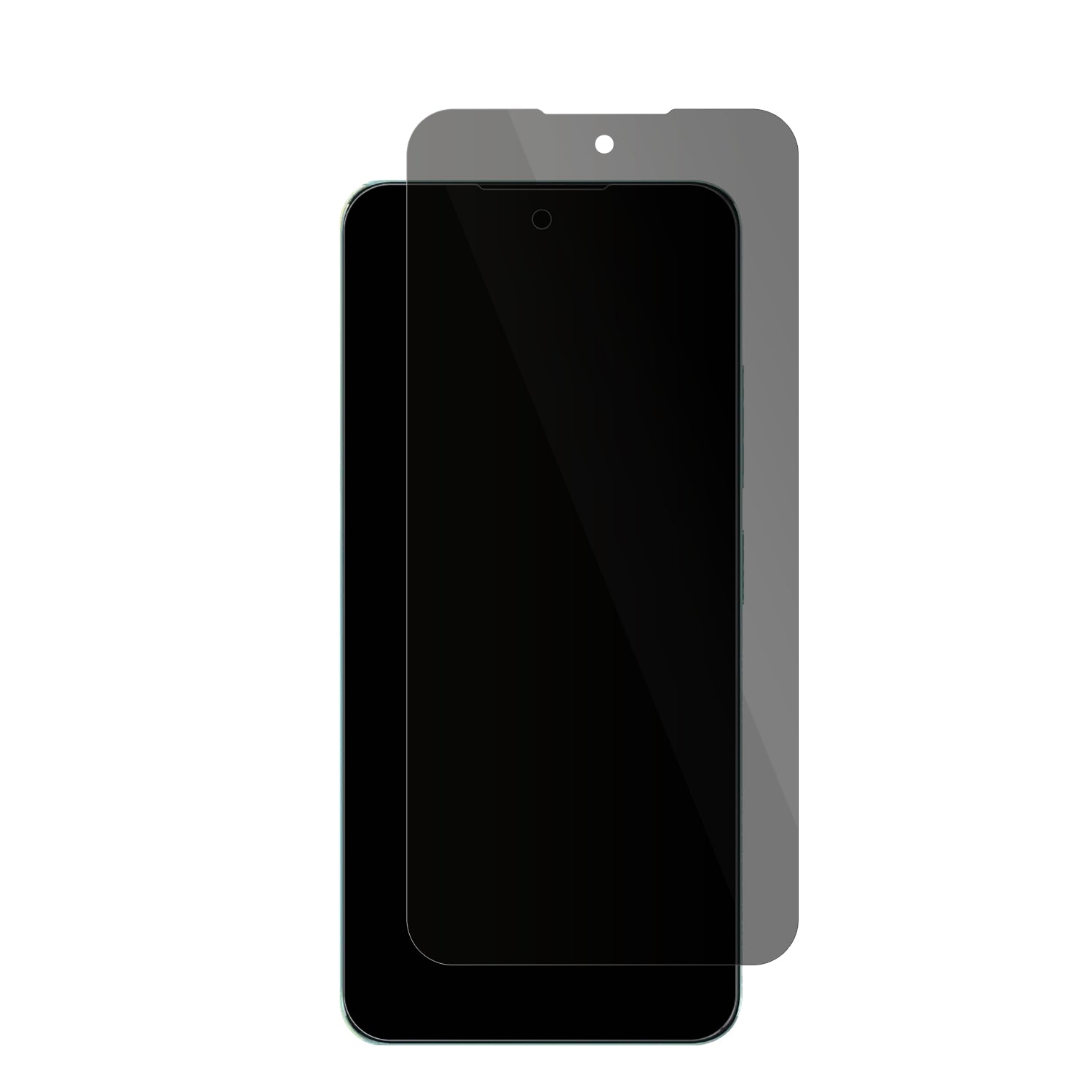 OukitelC58 Pro mit aufgebrachter dipos Flex Schutzfolie, die seitliche Einblicke blockiert