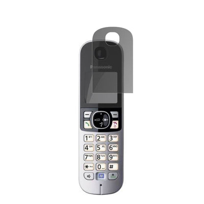 PanasonicKX-TG6823 mit aufgebrachter dipos Flex Schutzfolie, die seitliche Einblicke blockiert