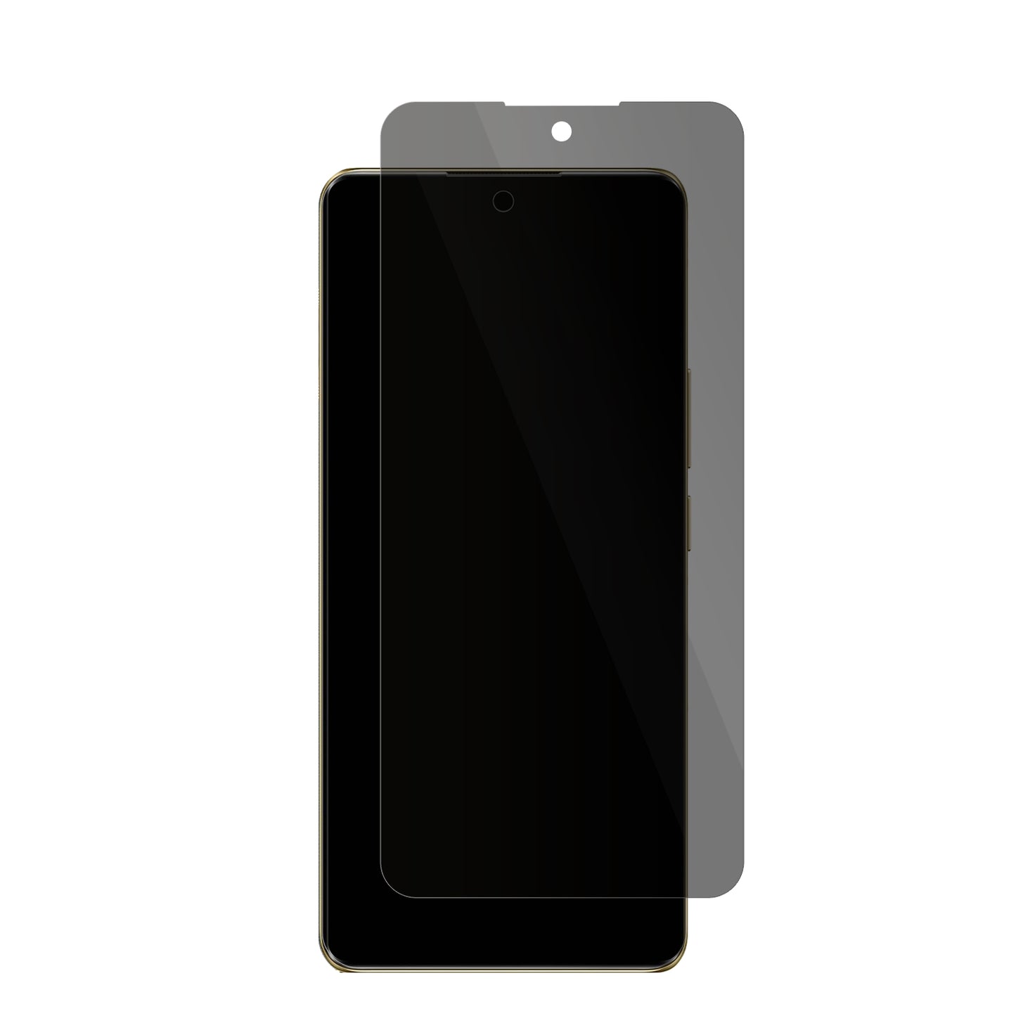 Realme12 Pro 5G mit aufgebrachter dipos Flex Schutzfolie, die seitliche Einblicke blockiert