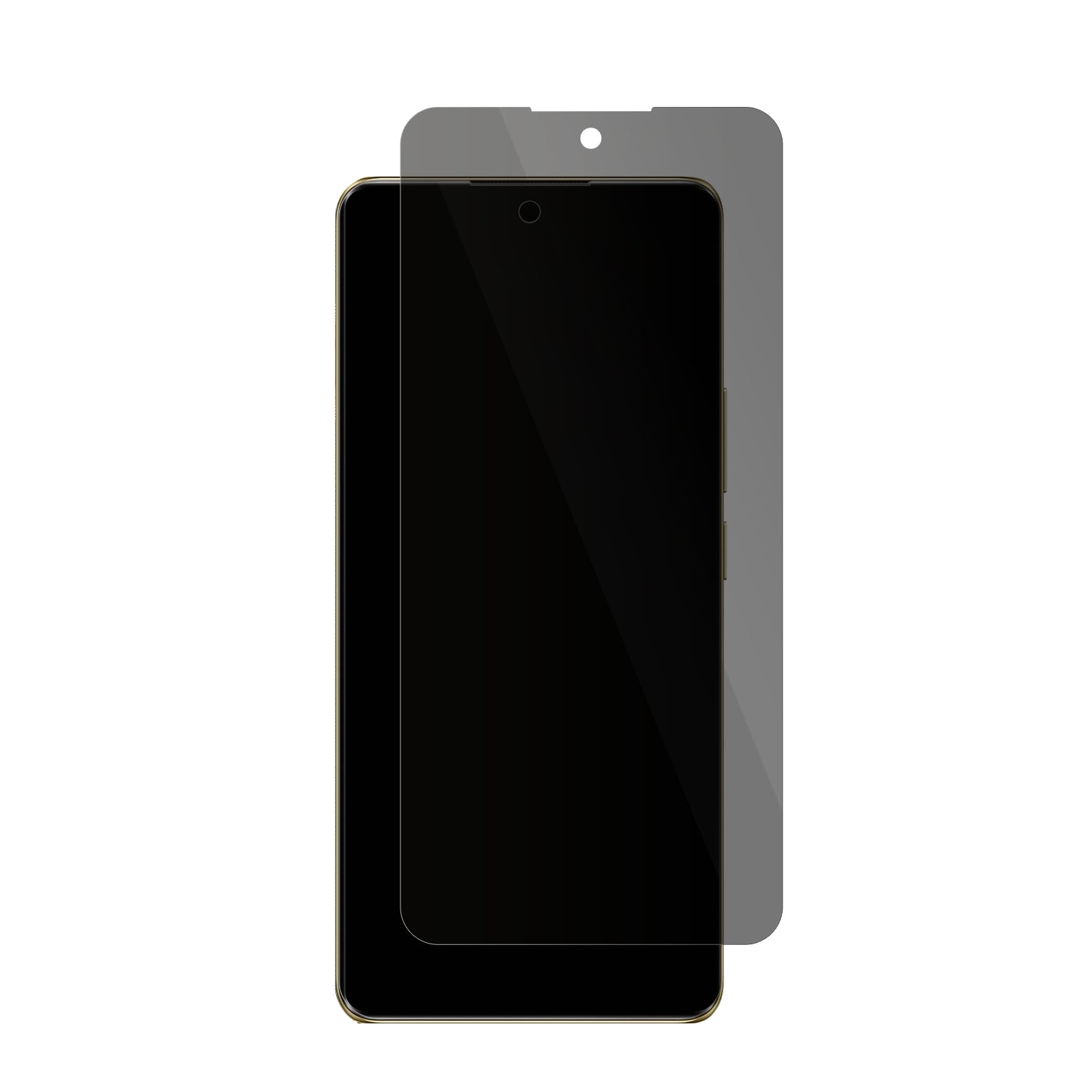 Realme12 Pro 5G mit aufgebrachter dipos Flex Schutzfolie, die seitliche Einblicke blockiert