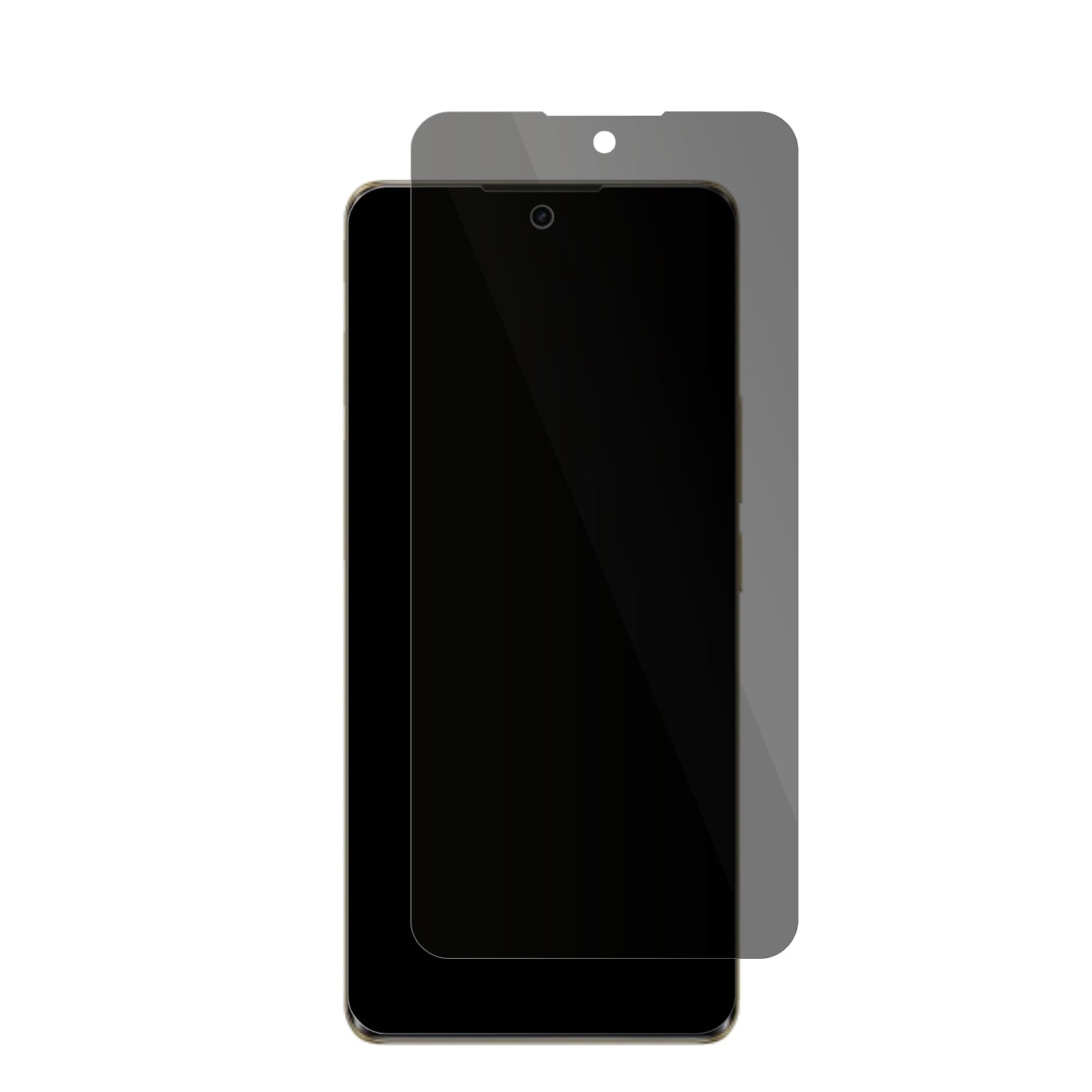 Realme12 Pro Plus mit aufgebrachter dipos Flex Schutzfolie, die seitliche Einblicke blockiert