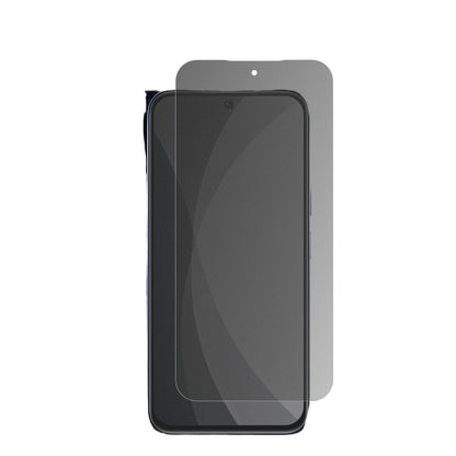 Realme15x mit aufgebrachter dipos Flex Schutzfolie, die seitliche Einblicke blockiert