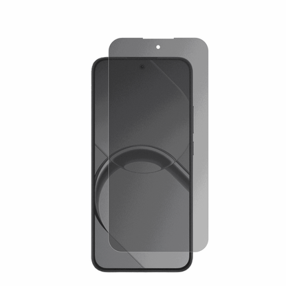 Realme16 mit aufgebrachter dipos Flex Schutzfolie, die seitliche Einblicke blockiert