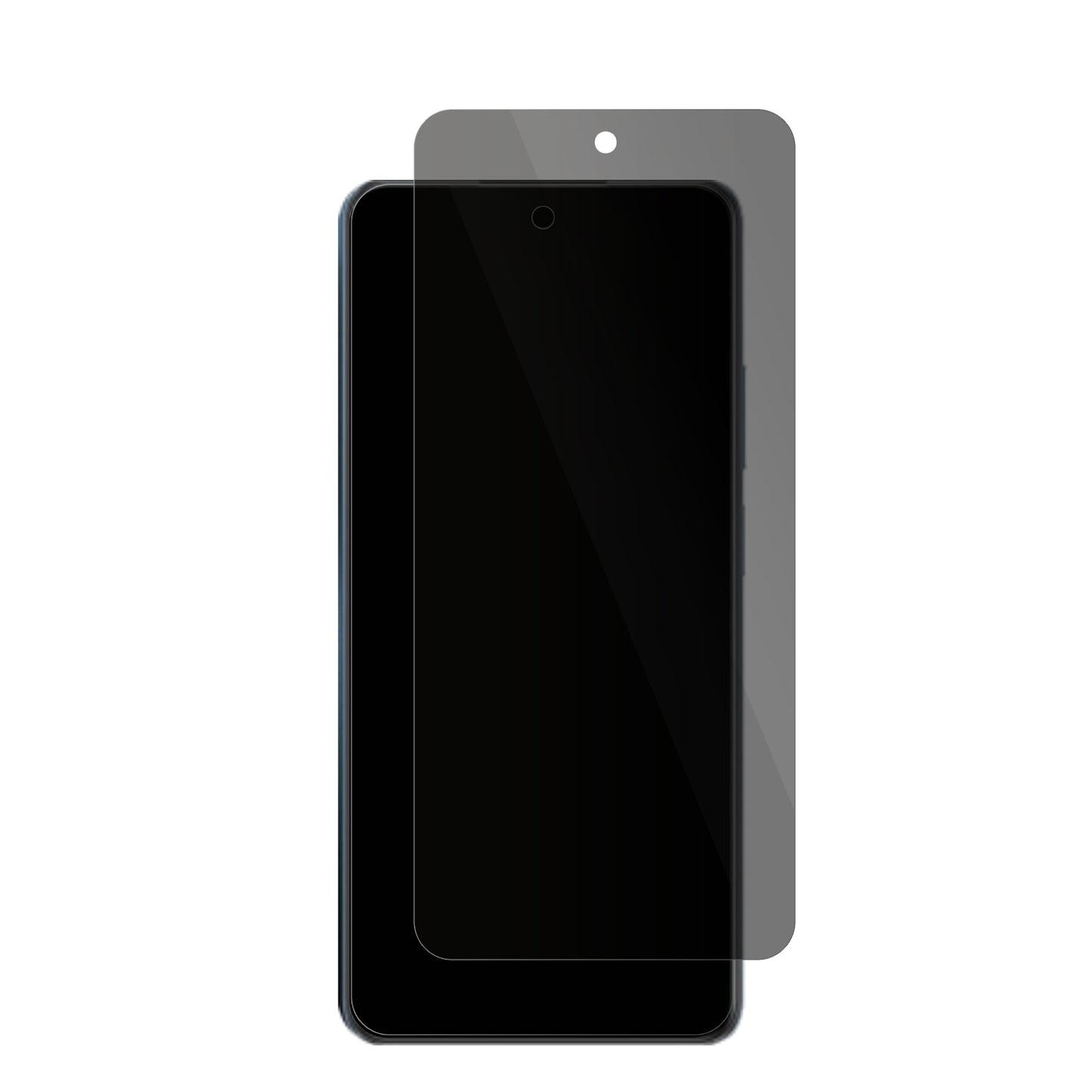 RealmeC65 5G mit aufgebrachter dipos Flex Schutzfolie, die seitliche Einblicke blockiert