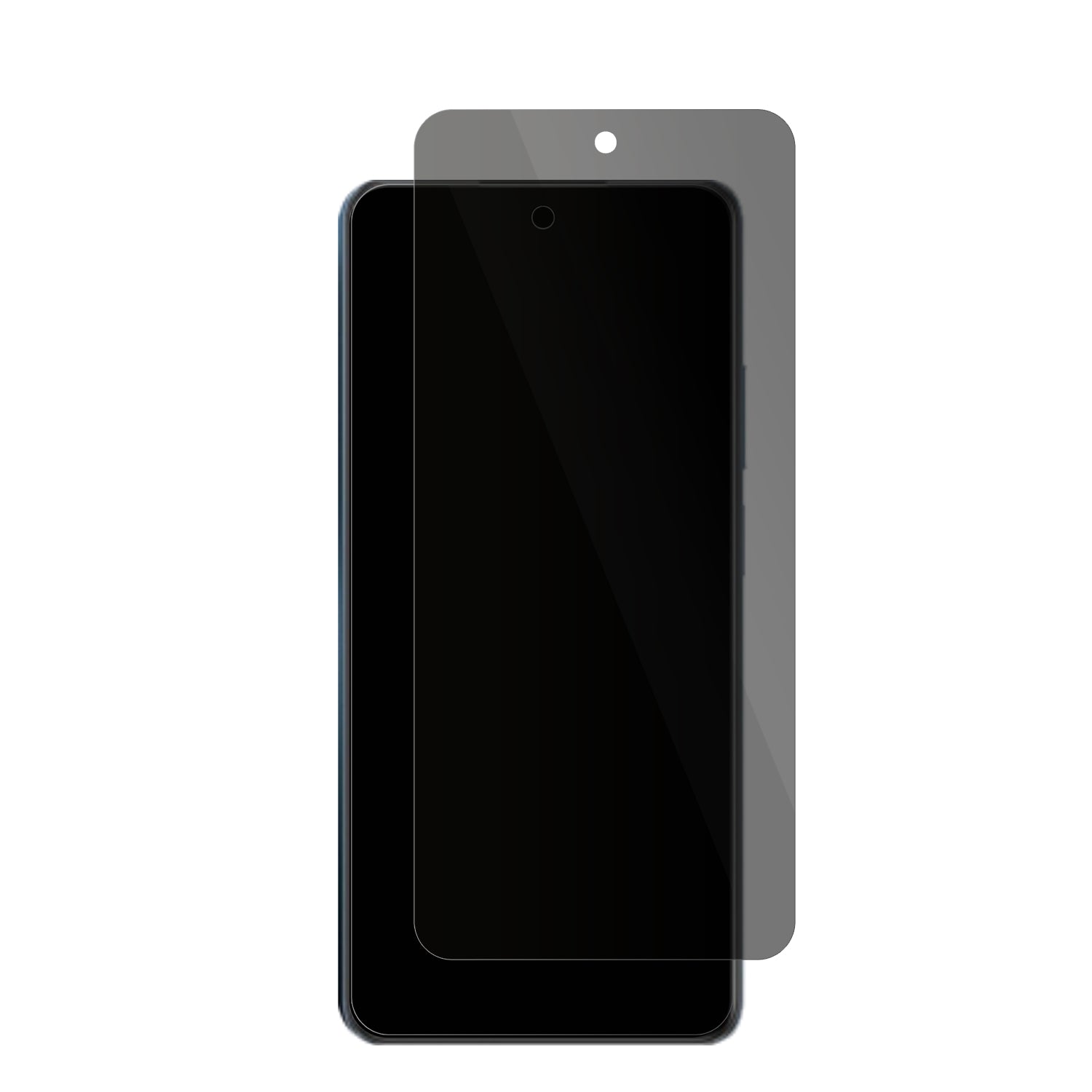 RealmeC65 5G mit aufgebrachter dipos Flex Schutzfolie, die seitliche Einblicke blockiert
