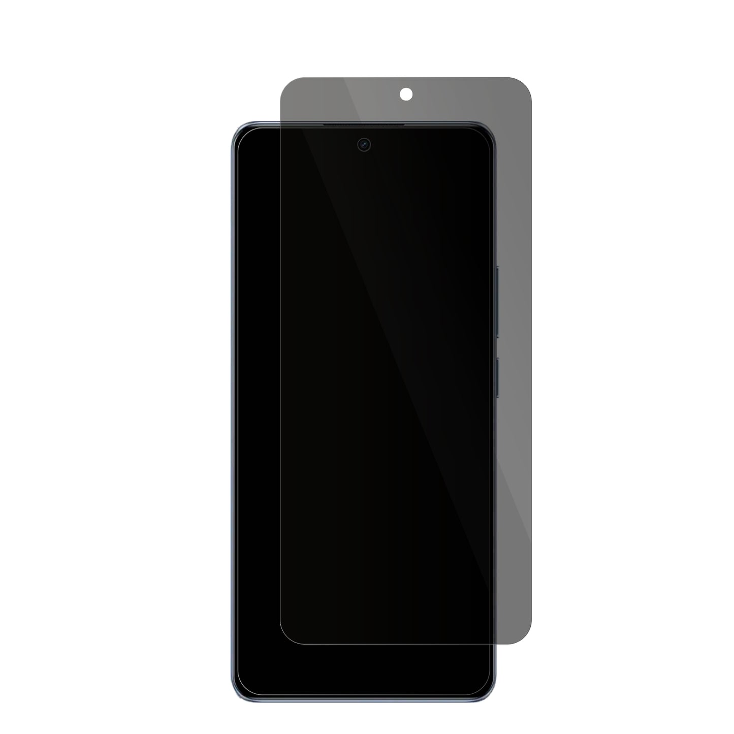 RealmeNarzo 70 Pro 5G mit aufgebrachter dipos Flex Schutzfolie, die seitliche Einblicke blockiert
