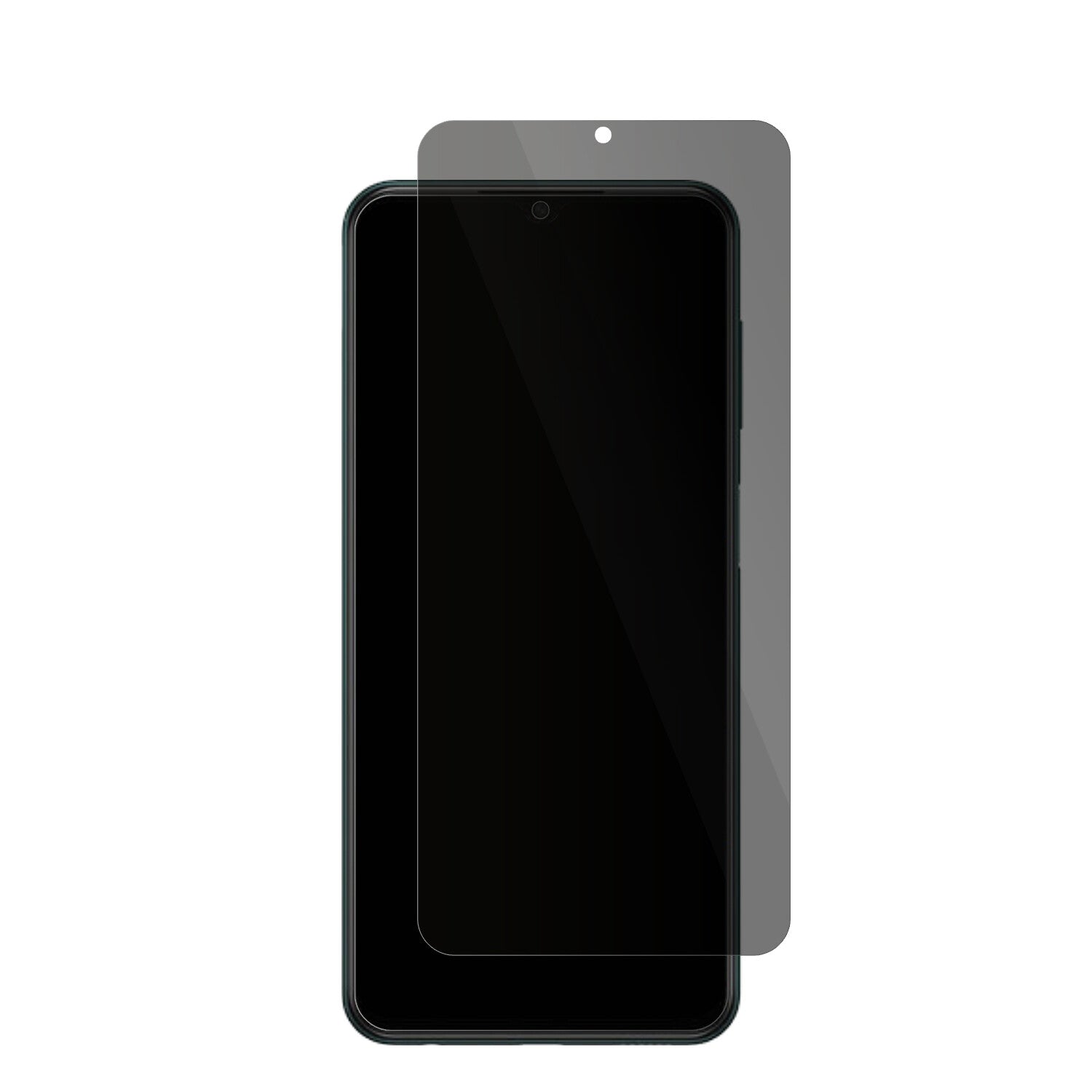 SamsungGalaxy M13 5G mit aufgebrachter dipos Flex Schutzfolie, die seitliche Einblicke blockiert