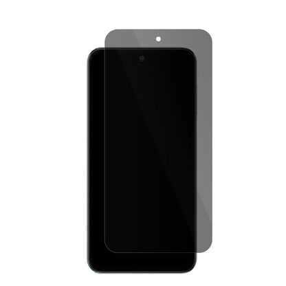 SamsungGalaxy M35 5G mit aufgebrachter dipos Flex Schutzfolie, die seitliche Einblicke blockiert