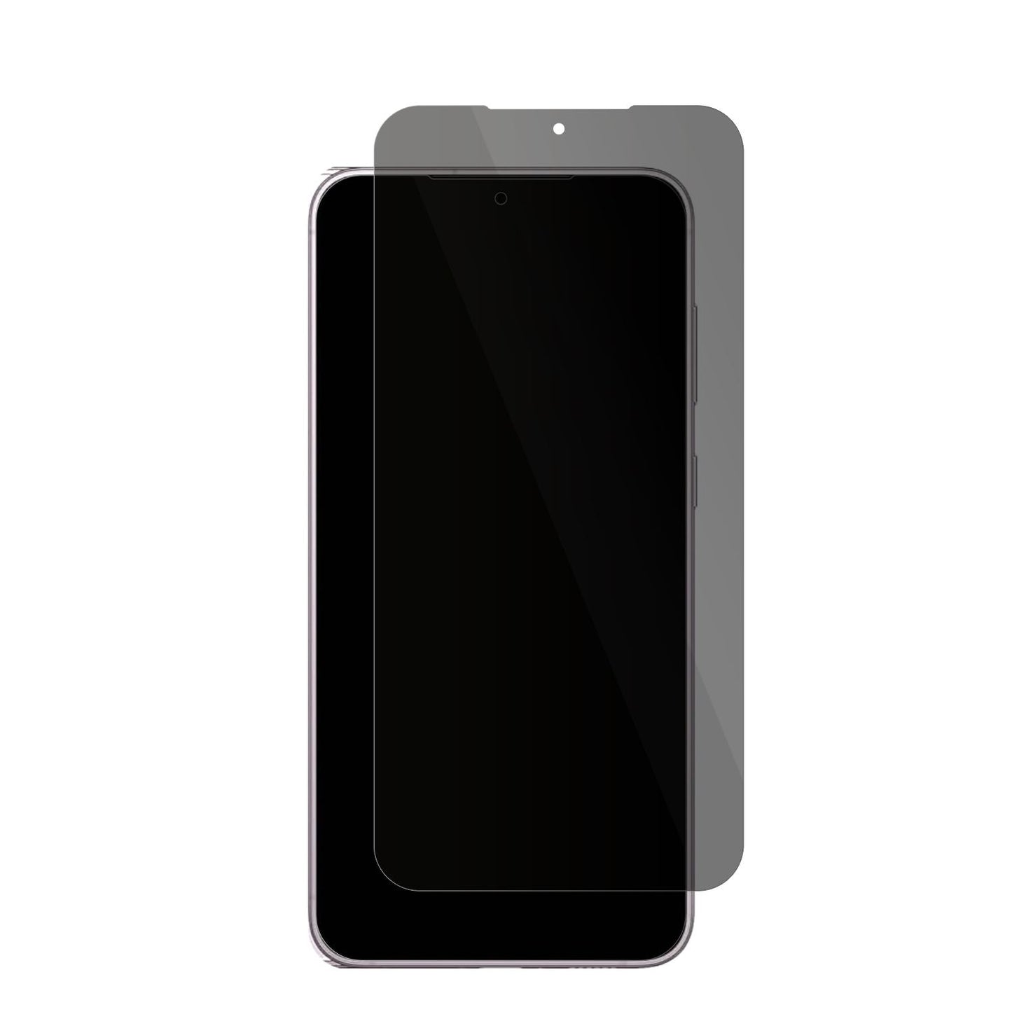 SamsungGalaxy S23 Plus mit aufgebrachter dipos Flex Schutzfolie, die seitliche Einblicke blockiert