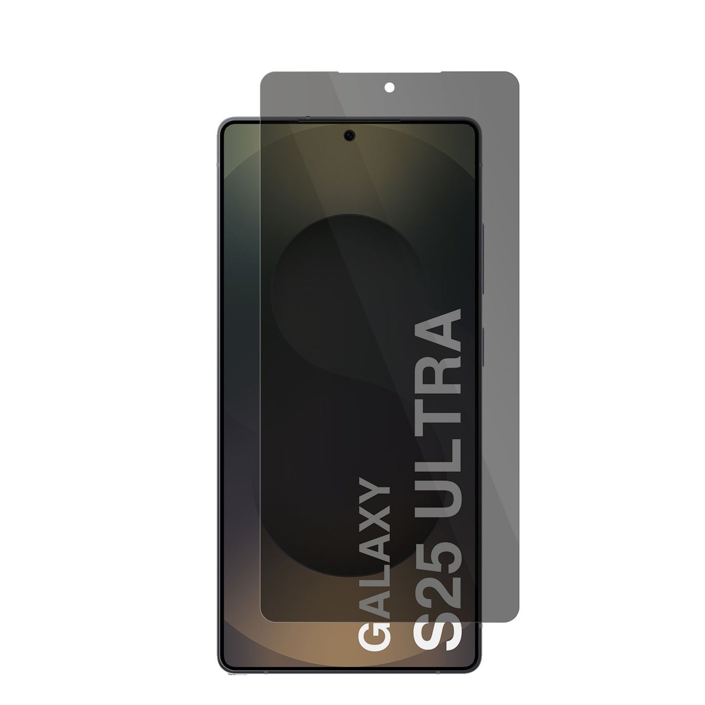 SamsungGalaxy S25 Ultra Enterprise mit aufgebrachter dipos Flex Schutzfolie, die seitliche Einblicke blockiert