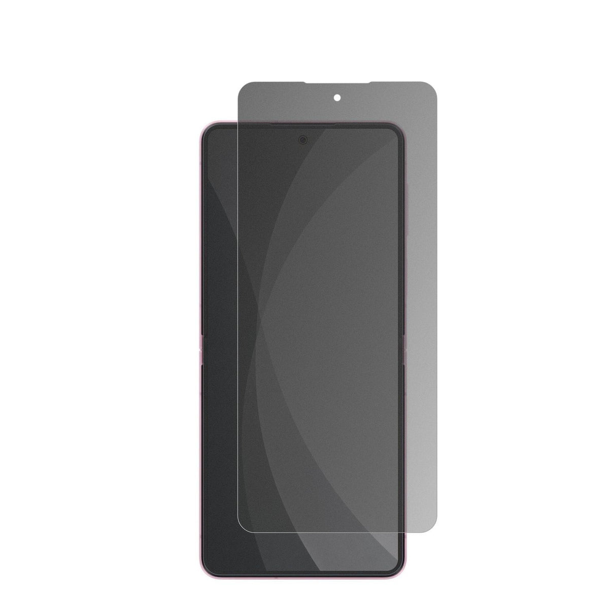 SamsungGalaxy Z Flip8 Innenseite mit aufgebrachter dipos Flex Schutzfolie, die seitliche Einblicke blockiert
