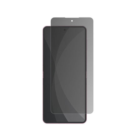 SamsungGalaxy Z Flip8 Innenseite mit aufgebrachter dipos Flex Schutzfolie, die seitliche Einblicke blockiert