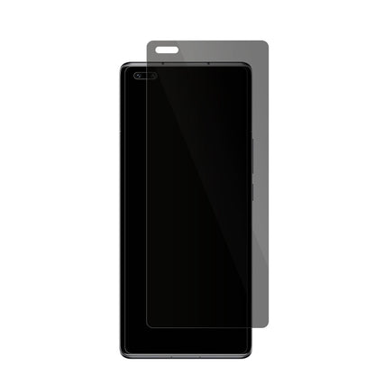 TD TechN8 Pro mit aufgebrachter dipos Flex Schutzfolie, die seitliche Einblicke blockiert