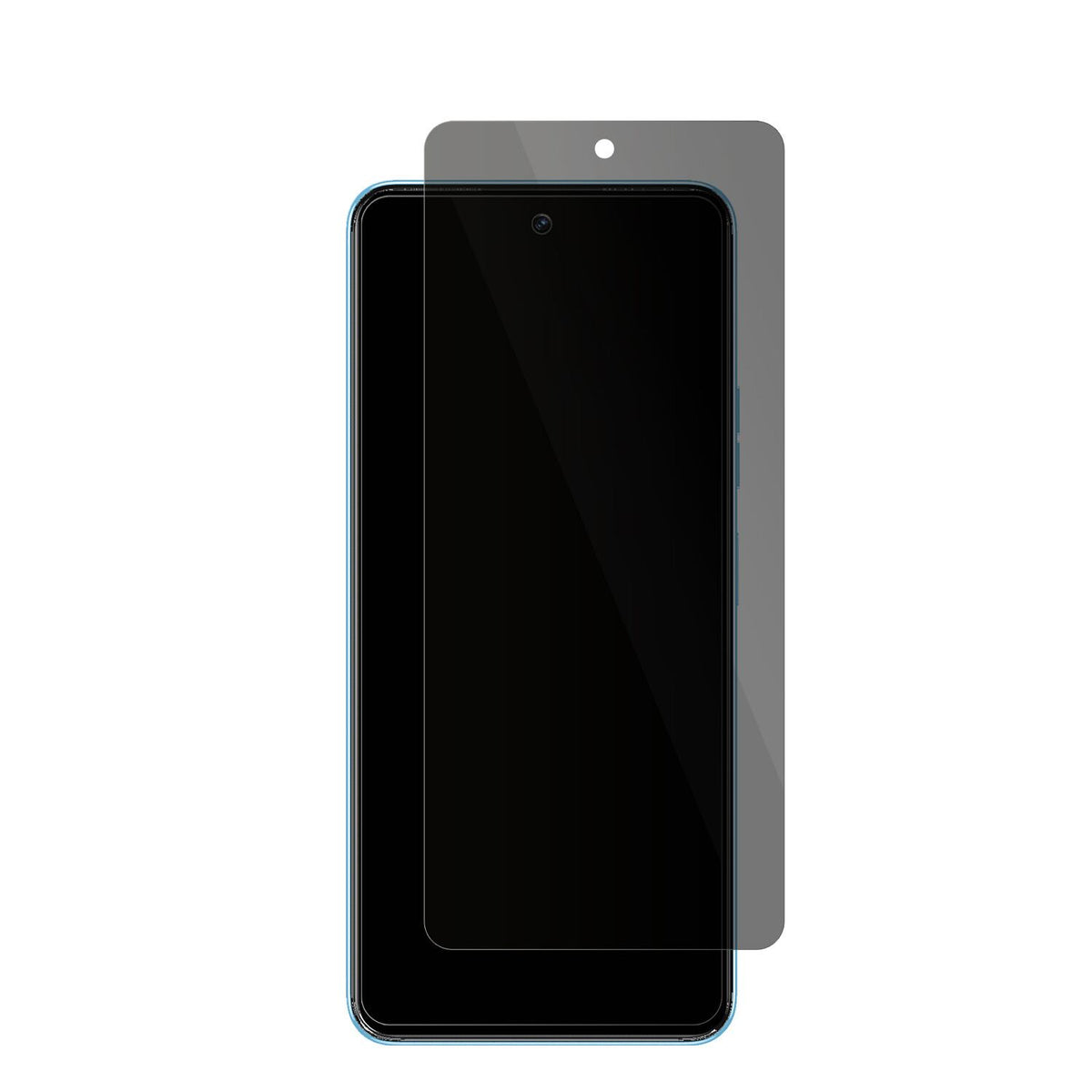 TecnoCamon 19 Neo mit aufgebrachter dipos Flex Schutzfolie, die seitliche Einblicke blockiert