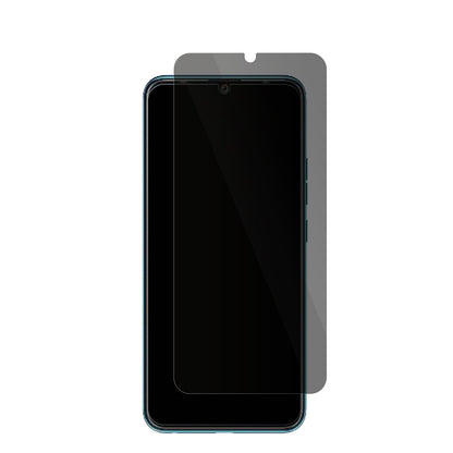 TecnoSpark 9 mit aufgebrachter dipos Flex Schutzfolie, die seitliche Einblicke blockiert