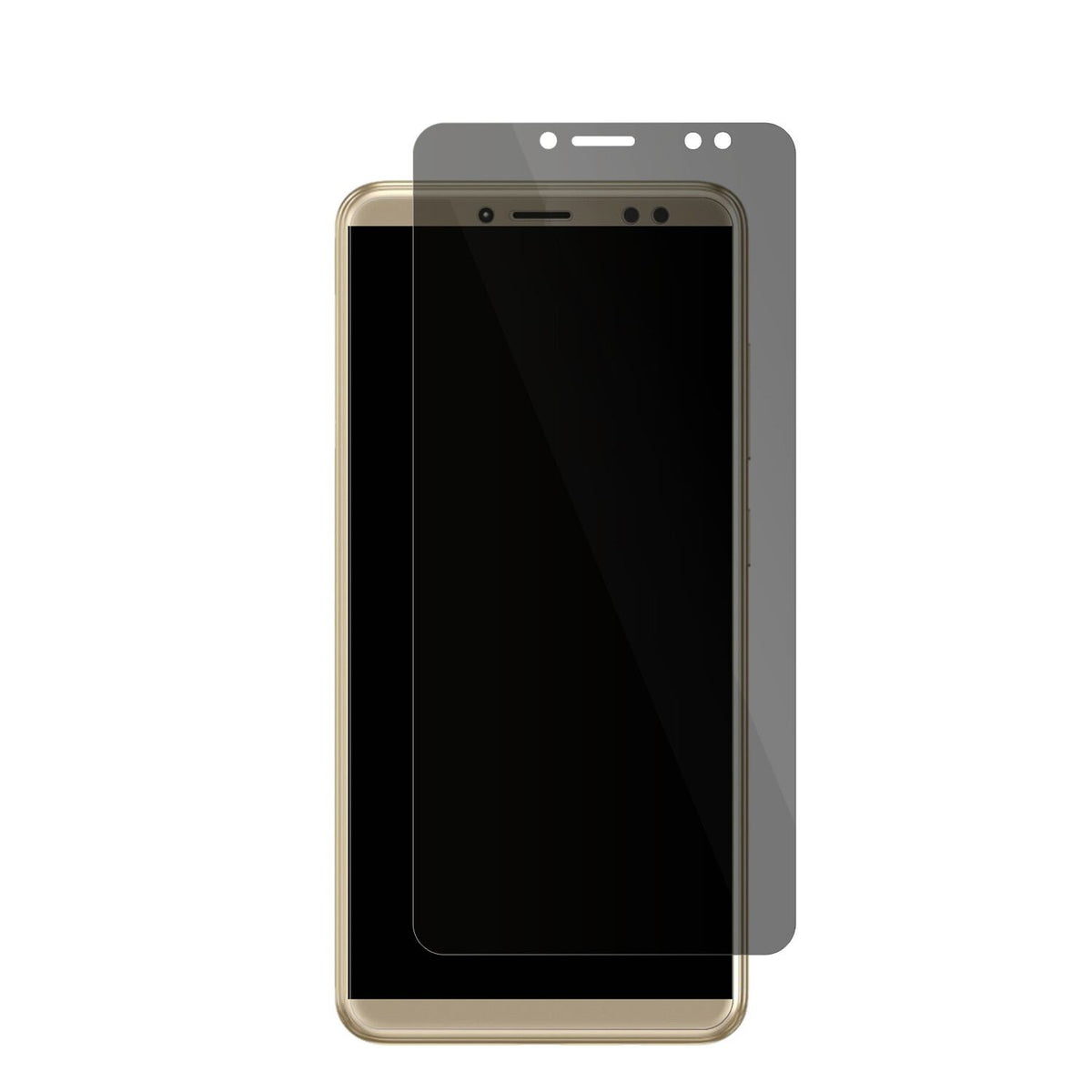 WaltonPrimo S6 Infinity mit aufgebrachter dipos Flex Schutzfolie, die seitliche Einblicke blockiert