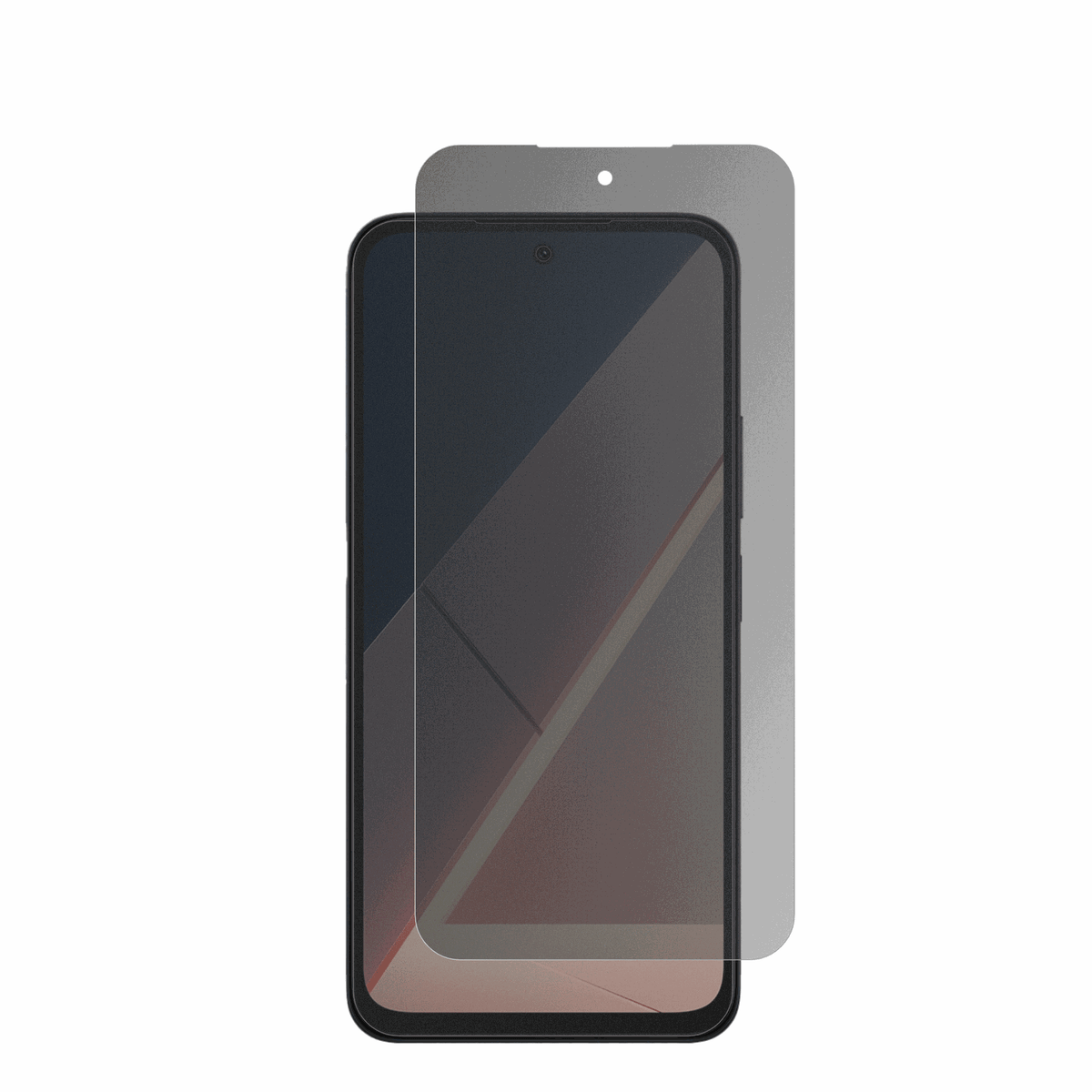 XiaomiPoco M8s mit aufgebrachter dipos Flex Schutzfolie, die seitliche Einblicke blockiert