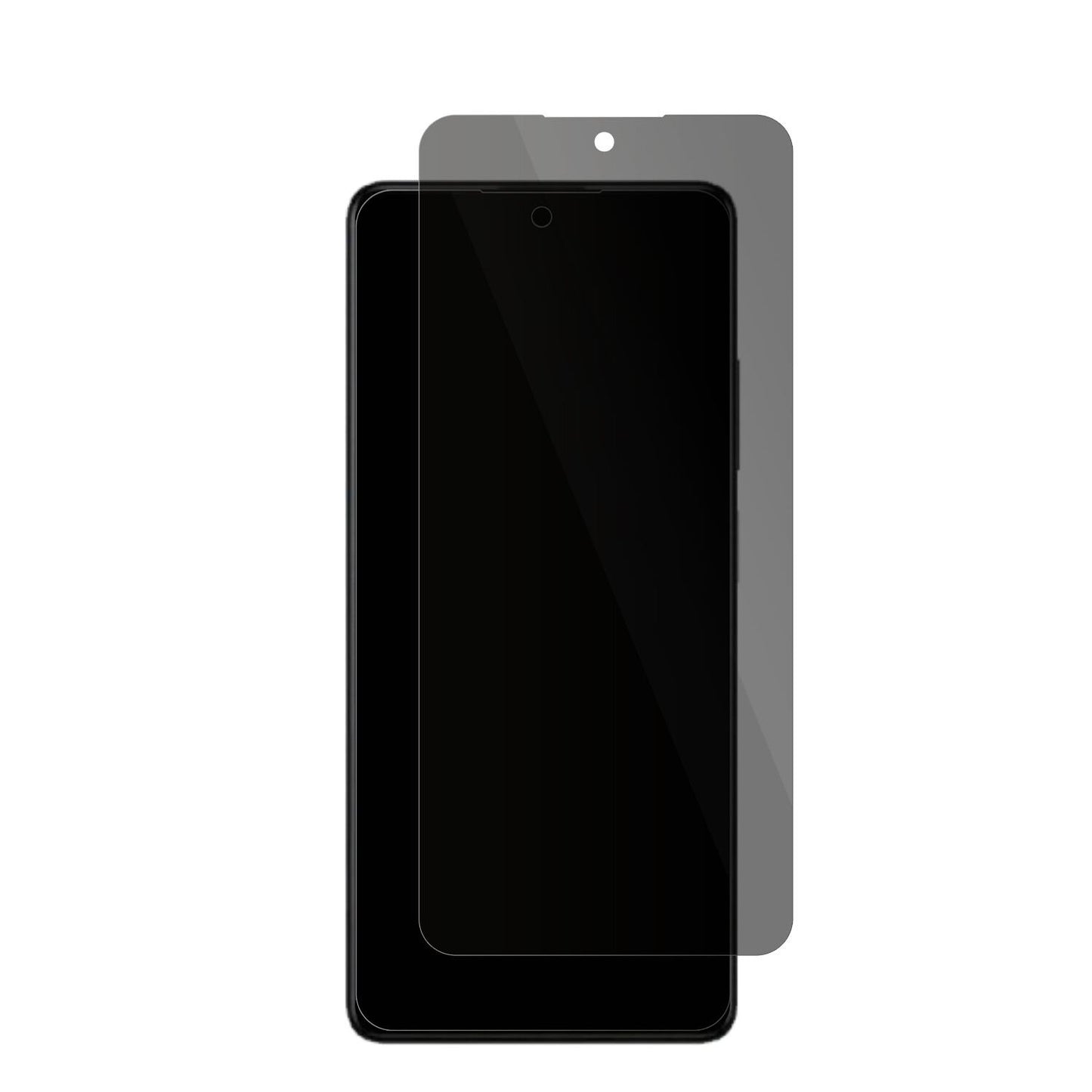 XiaomiRedmi Note 12 5G mit aufgebrachter dipos Flex Schutzfolie, die seitliche Einblicke blockiert