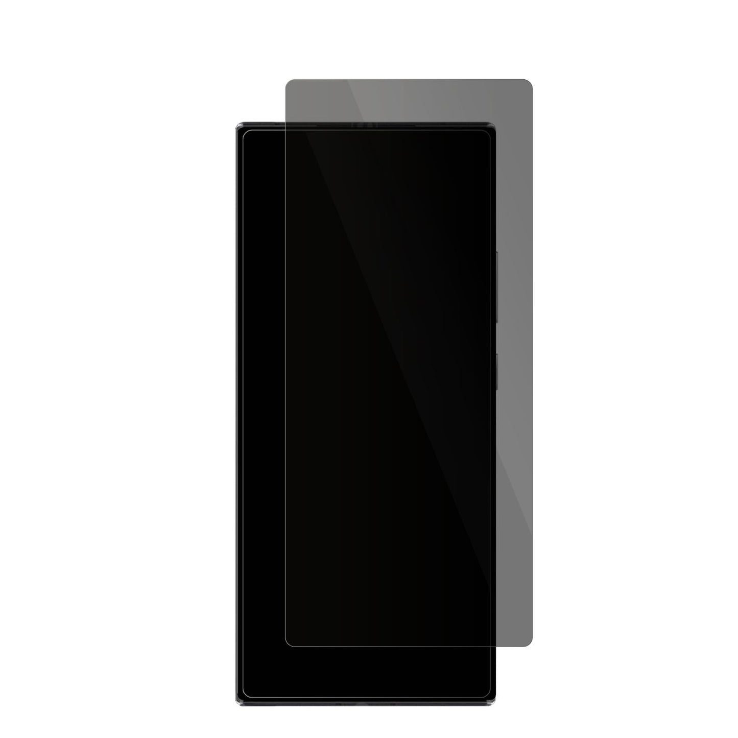 ZTEAxon 40 Ultra mit aufgebrachter dipos Flex Schutzfolie, die seitliche Einblicke blockiert