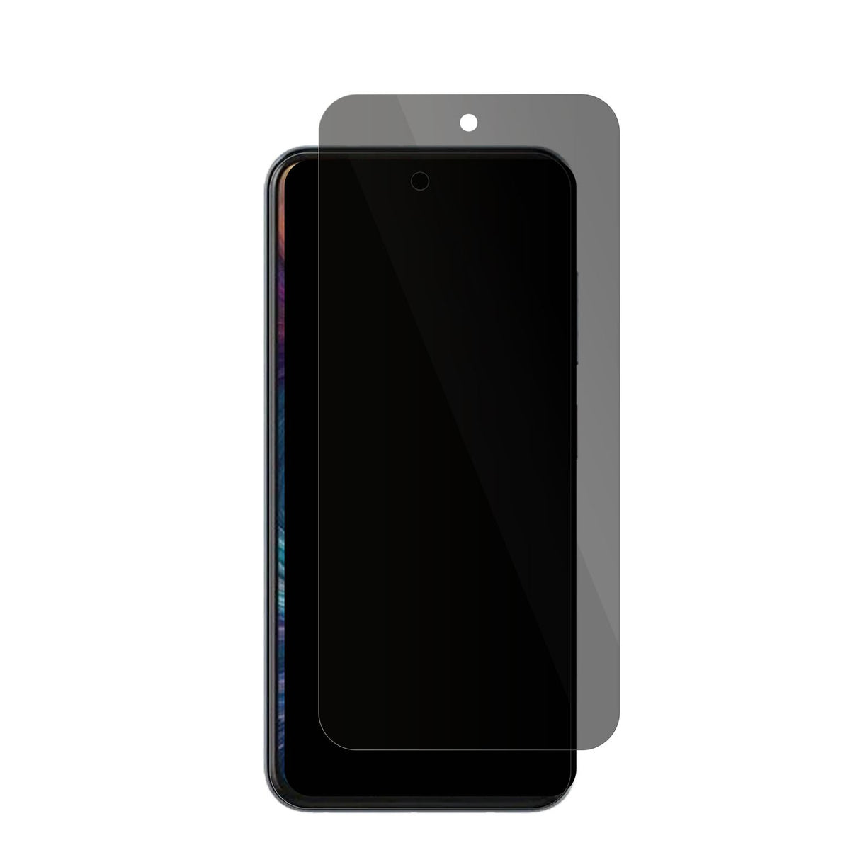 ZTEAxon 70 mit aufgebrachter dipos Flex Schutzfolie, die seitliche Einblicke blockiert