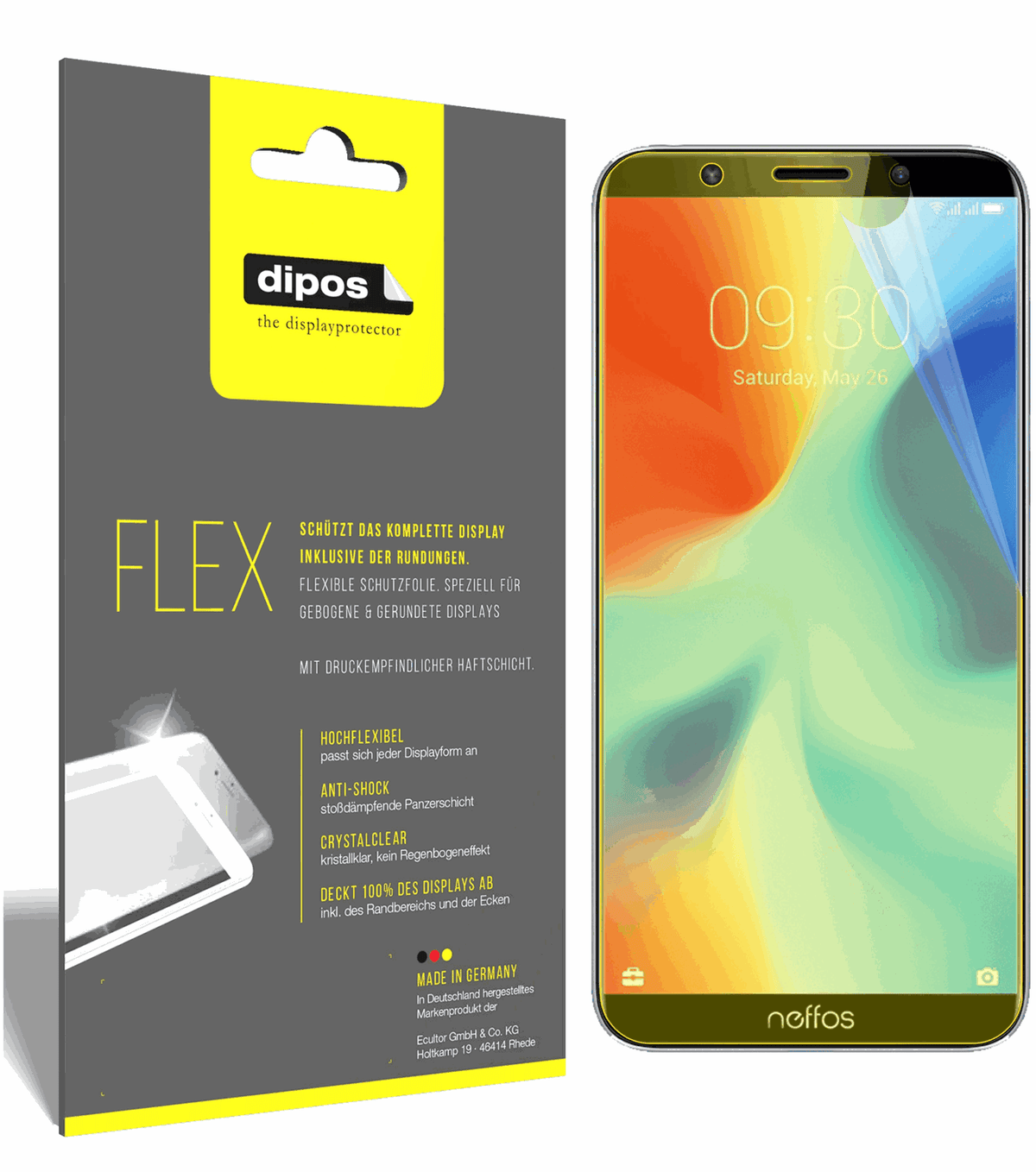 3x Screen Protector for TP-Link Neffos C9A Protective Film covers 100% Flex