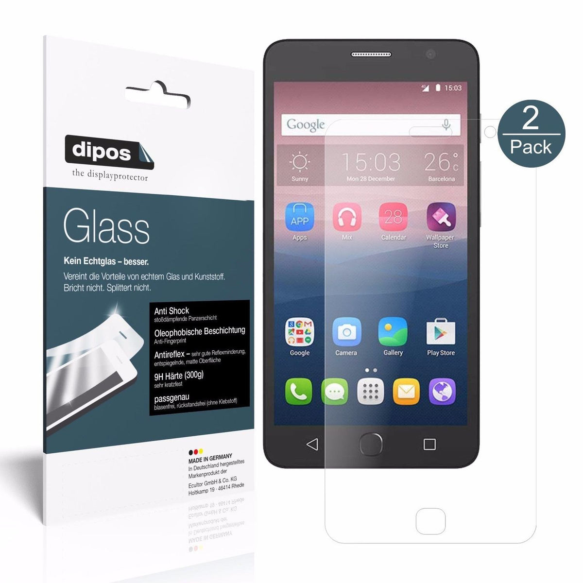 dipos 2x 9H Matte Screen Protector for Alcatel Pop Star